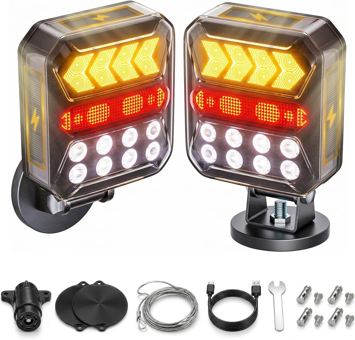 Solar Wireless Trailer Lights – Turn/Brake/Run/Stop/Alert Modes