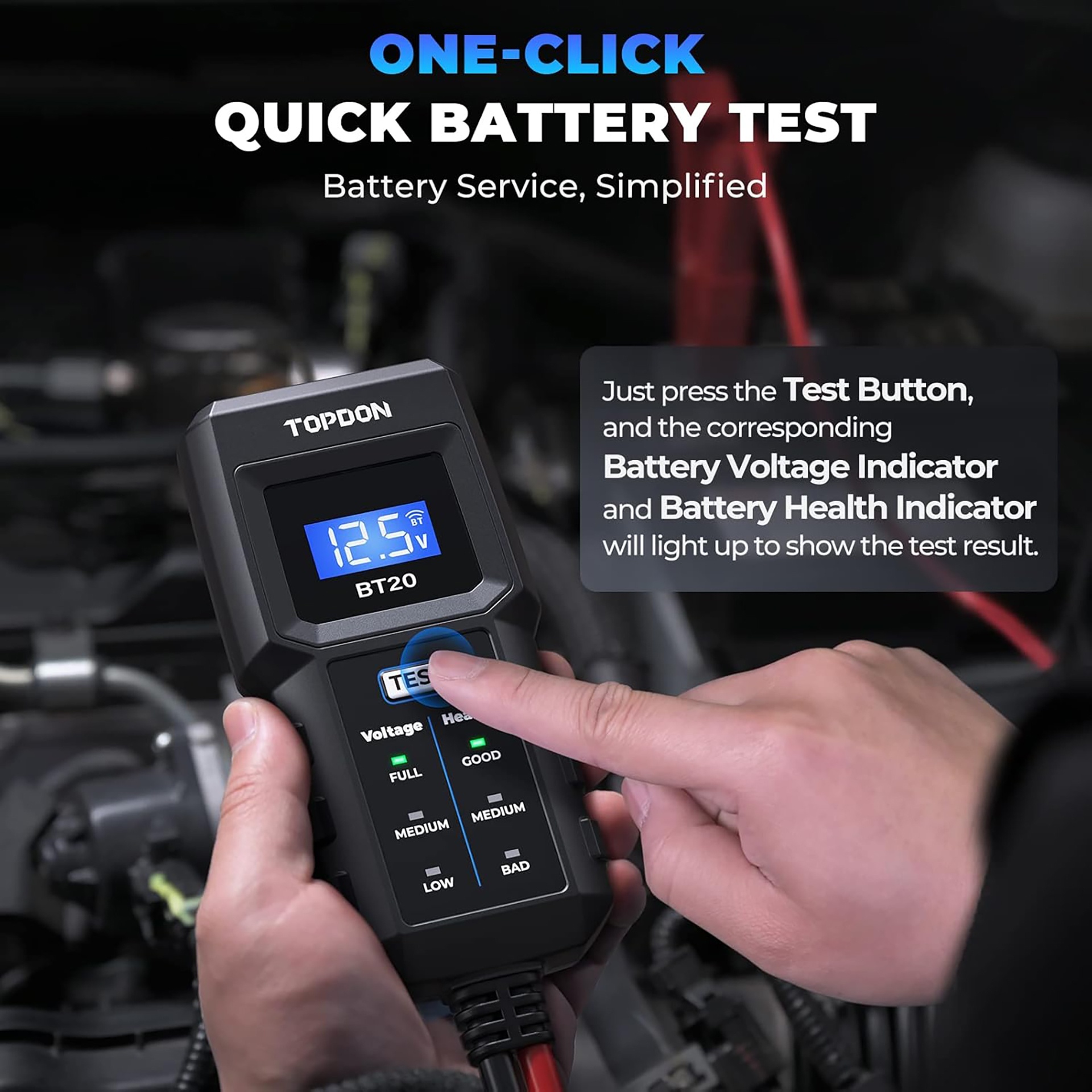 TOPDON BT20 Wireless Car Battery Tester - Used ONCE | Like New! - photo 4