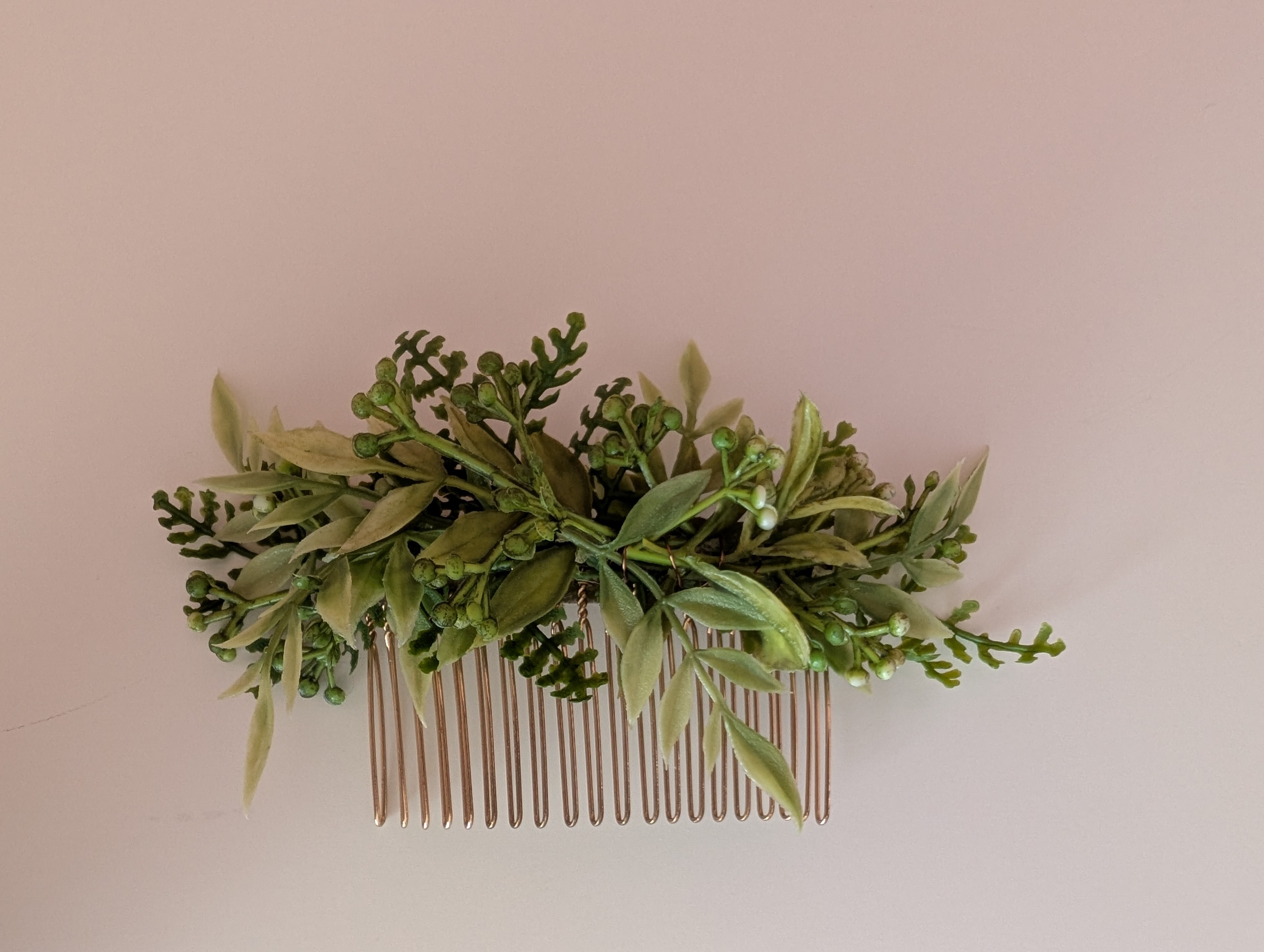 Handmade Greenery Comb, Hair Accessory, Boho Wedding/Bridal - photo 2