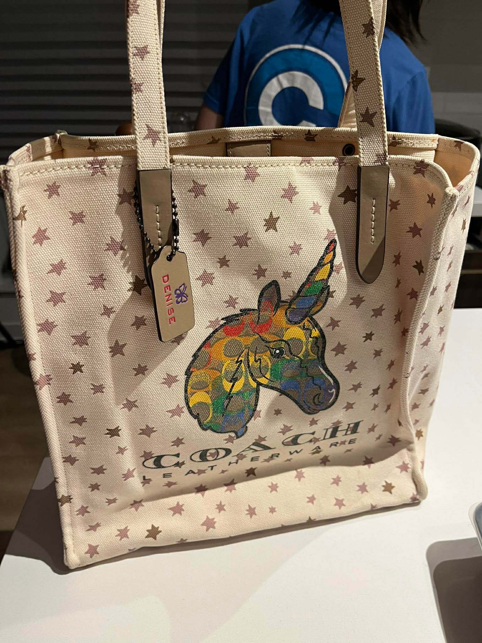 Coach Rainbow Unicorn-Print Canvas Tote NWT - photo 4