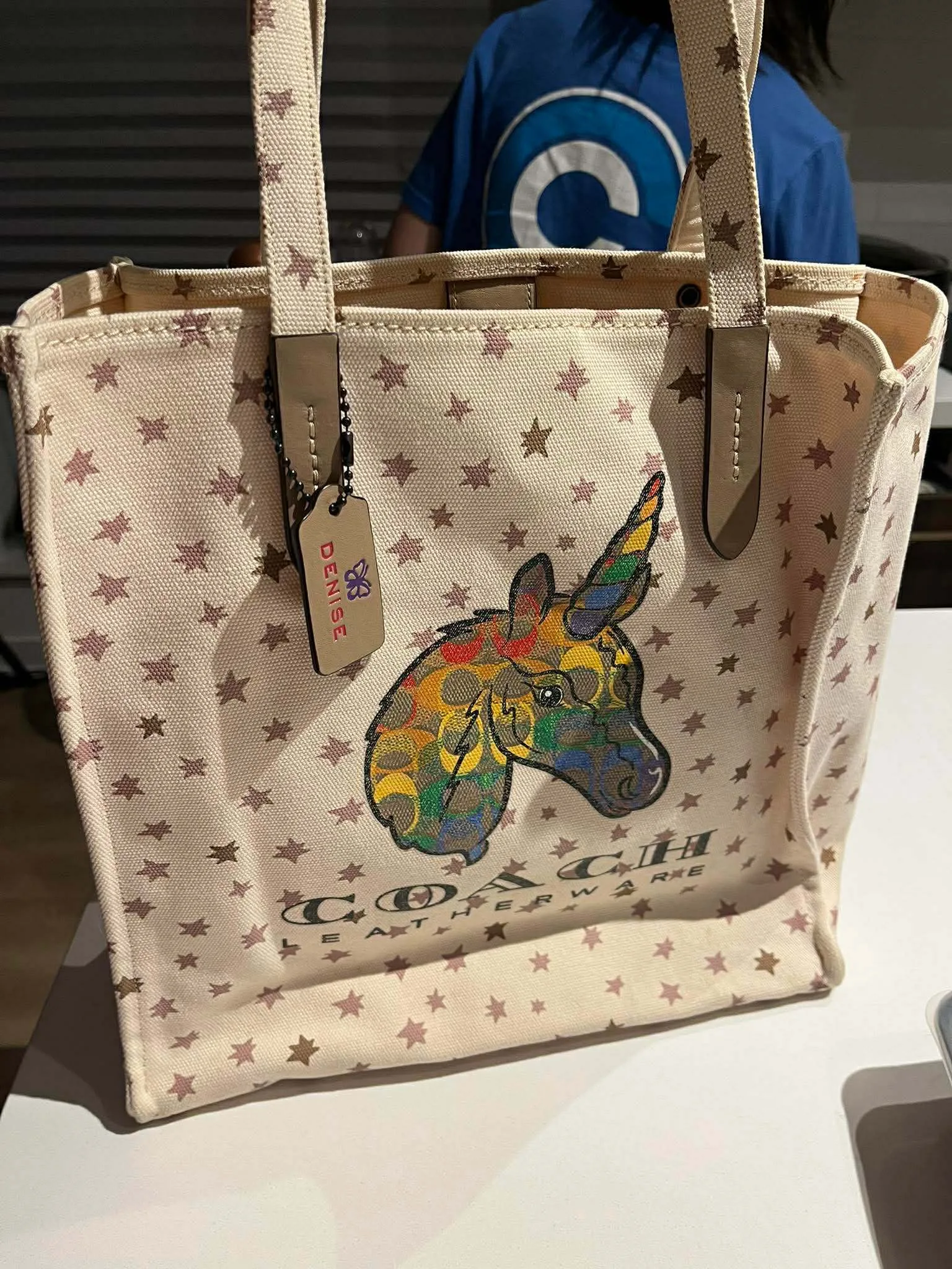 Coach Rainbow Unicorn-Print Canvas Tote NWT - photo 4