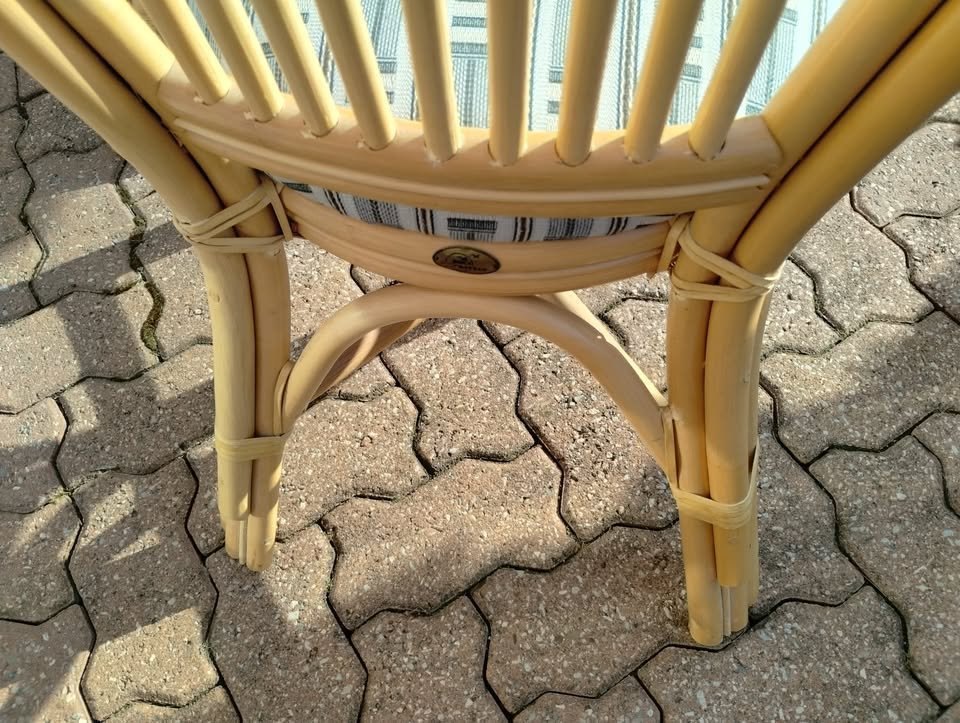 80's Retro 3-Piece Boca Rattan Wicker Table - photo 4