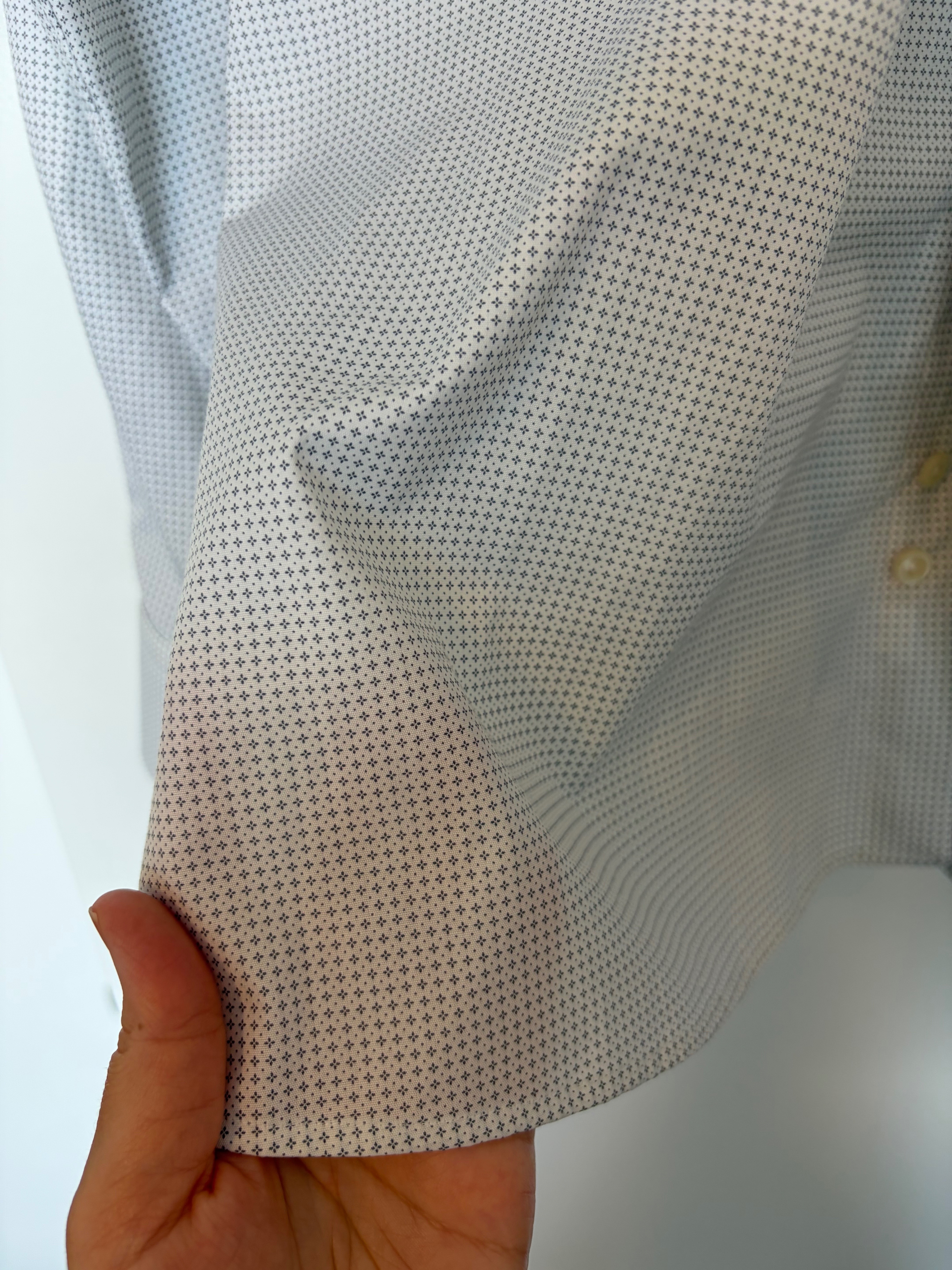 NWT Eton Dress Shirt Size 43/17 White With Grey Micro Print - photo 2