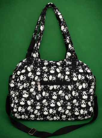 Black Skull Print Crossbody Bag