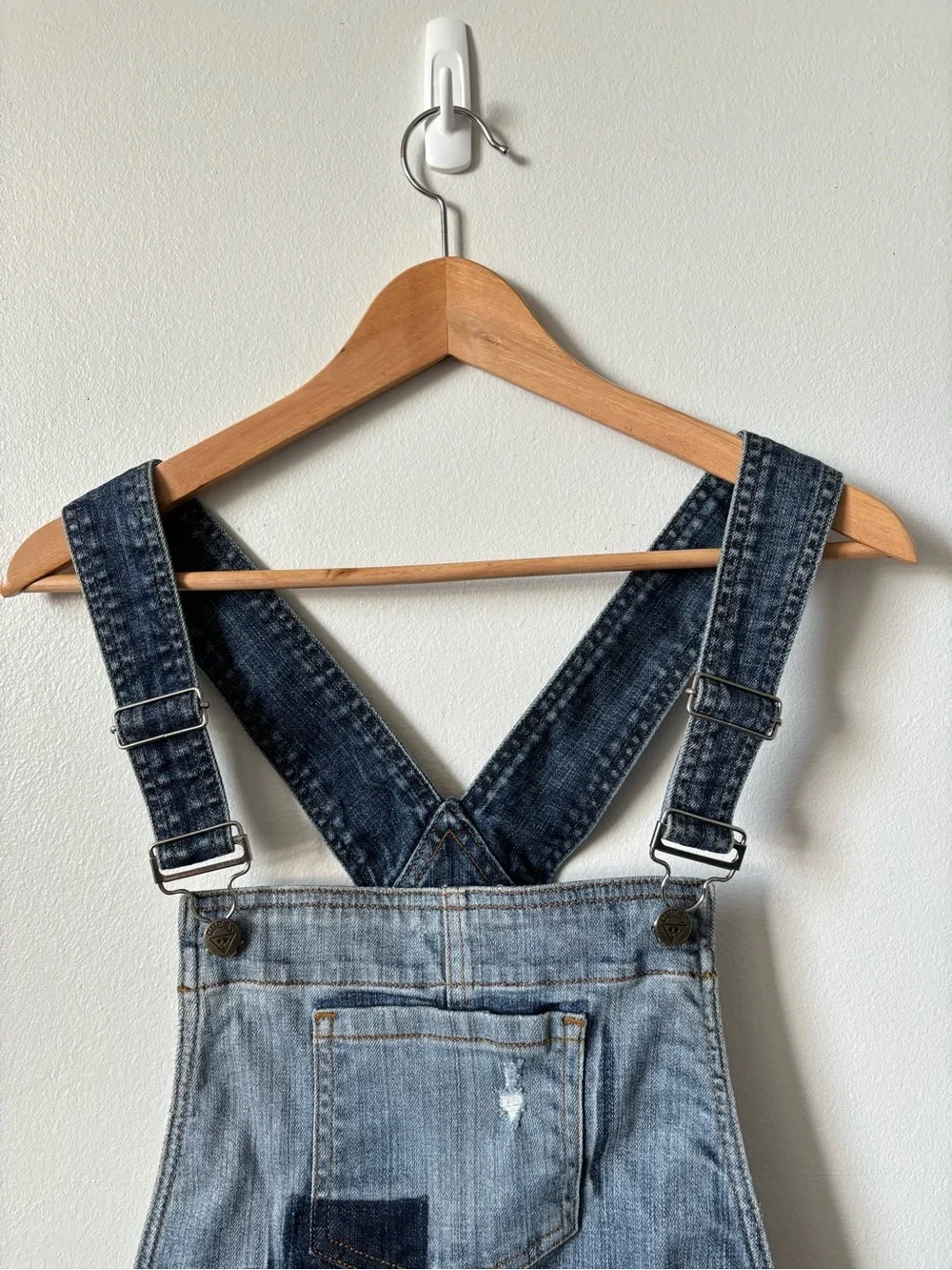 Vintage Guess Blue Denim Overalls with Contrast Stitching Y2K - photo 3