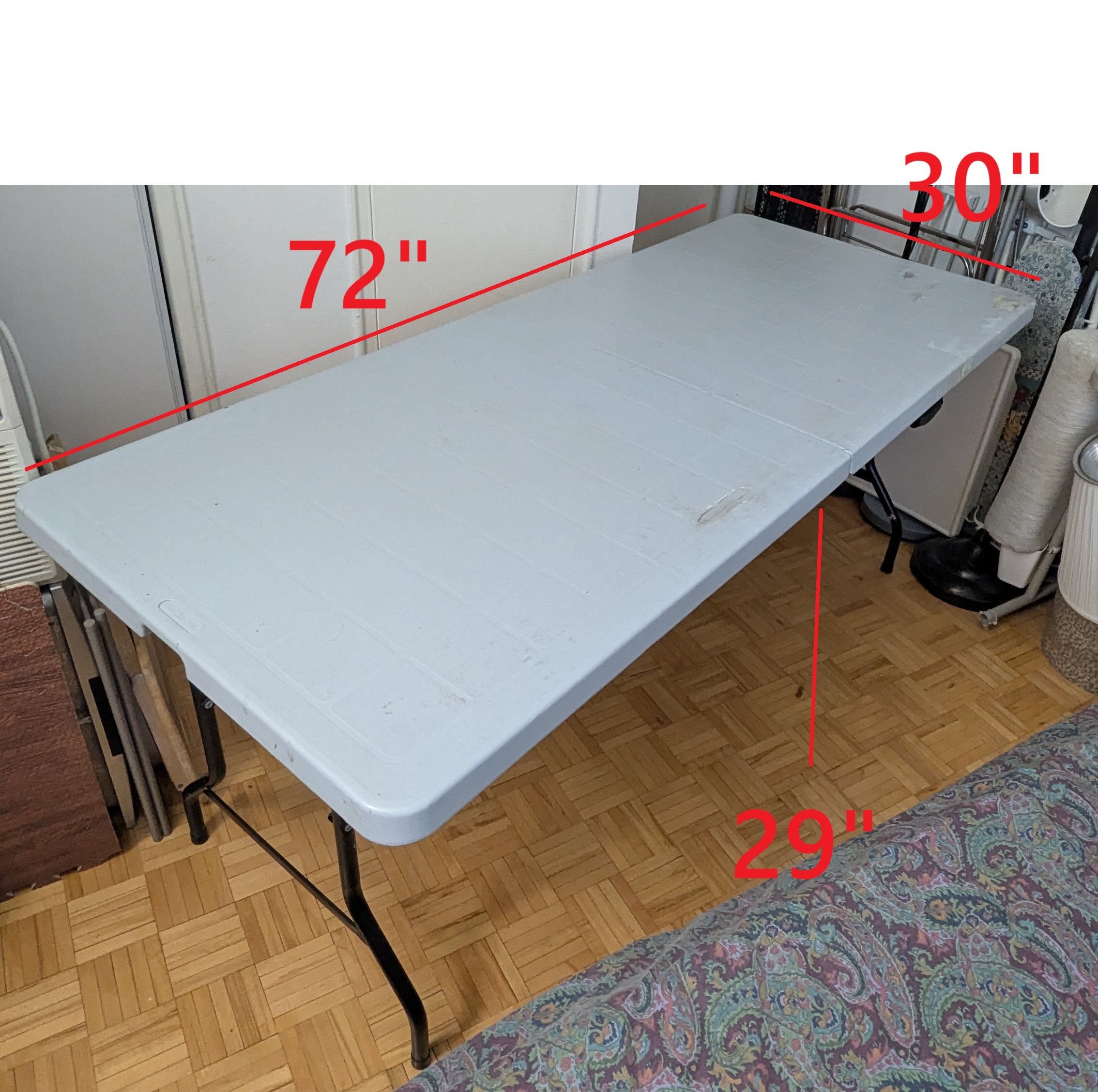 Huge Folding Portable Table 6-Foot Plastic Picnic Party Camping - photo 4