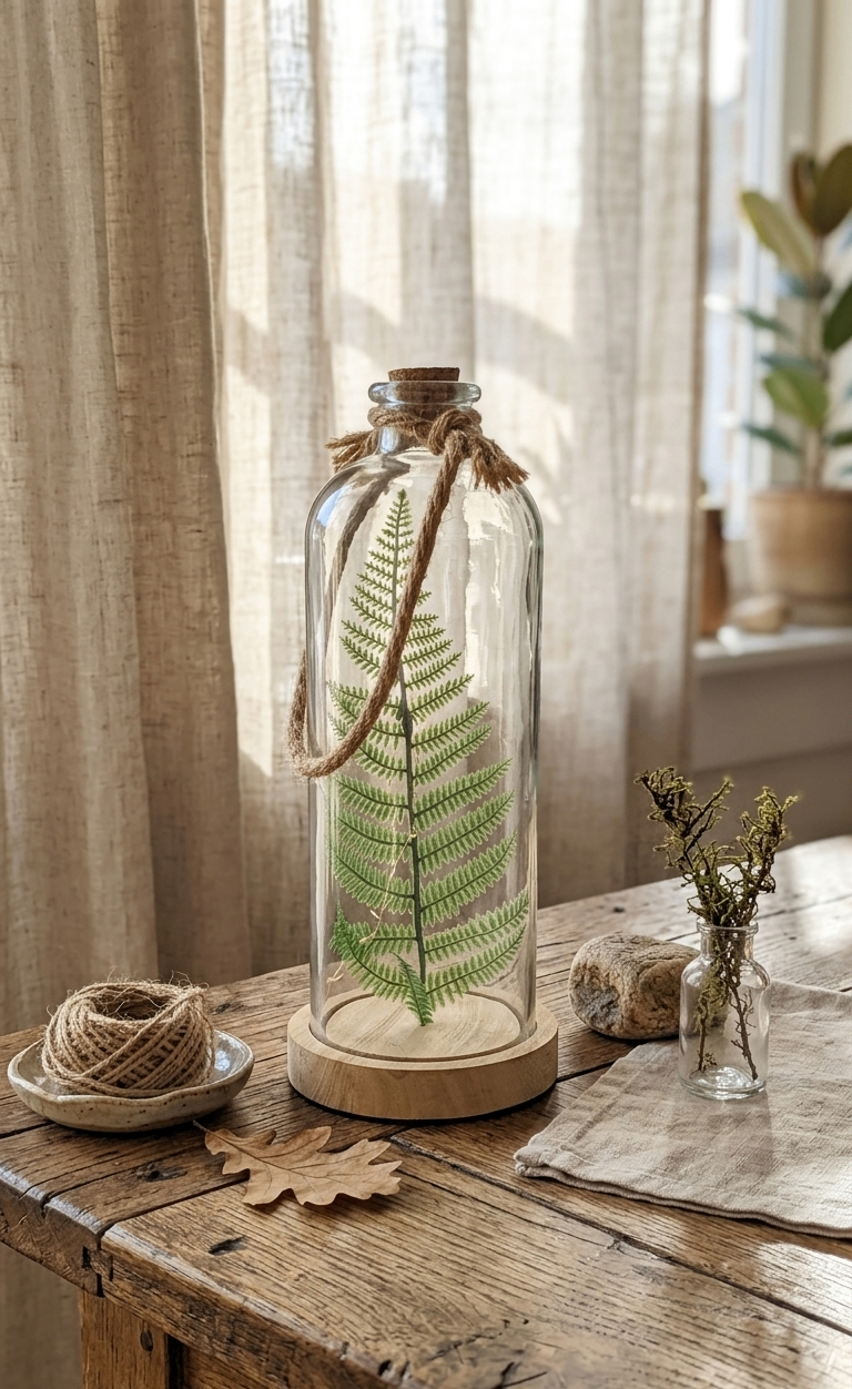 Glass Cloche Terrarium with Fern