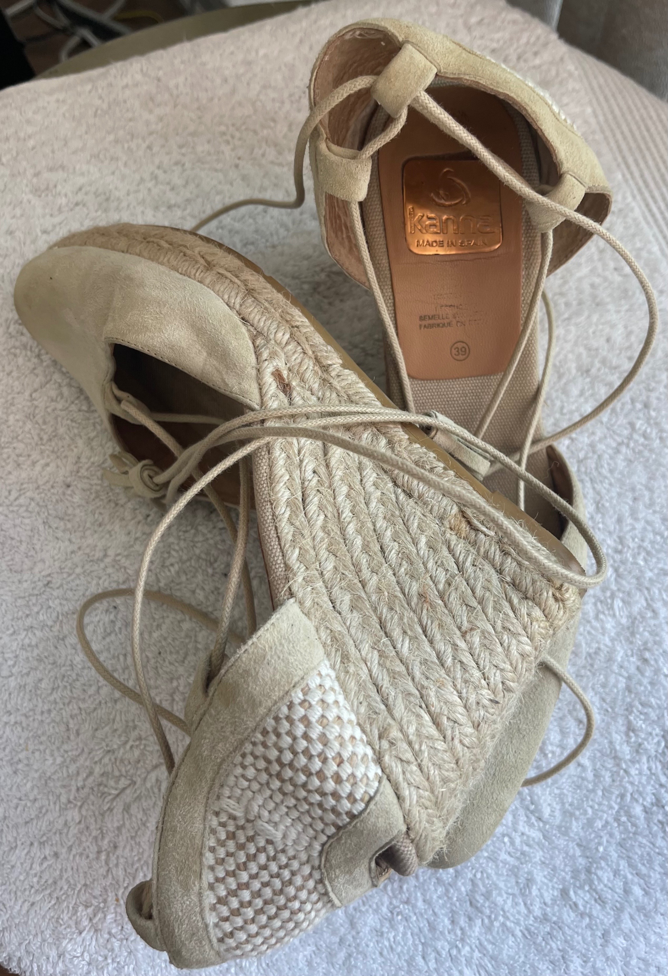 Kanna Tan Suede Espadrille Wedges (Size 8.5) - photo 2