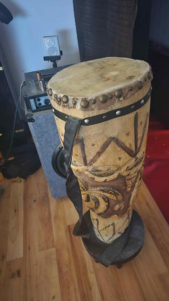 Hand-carved Wooden Drum