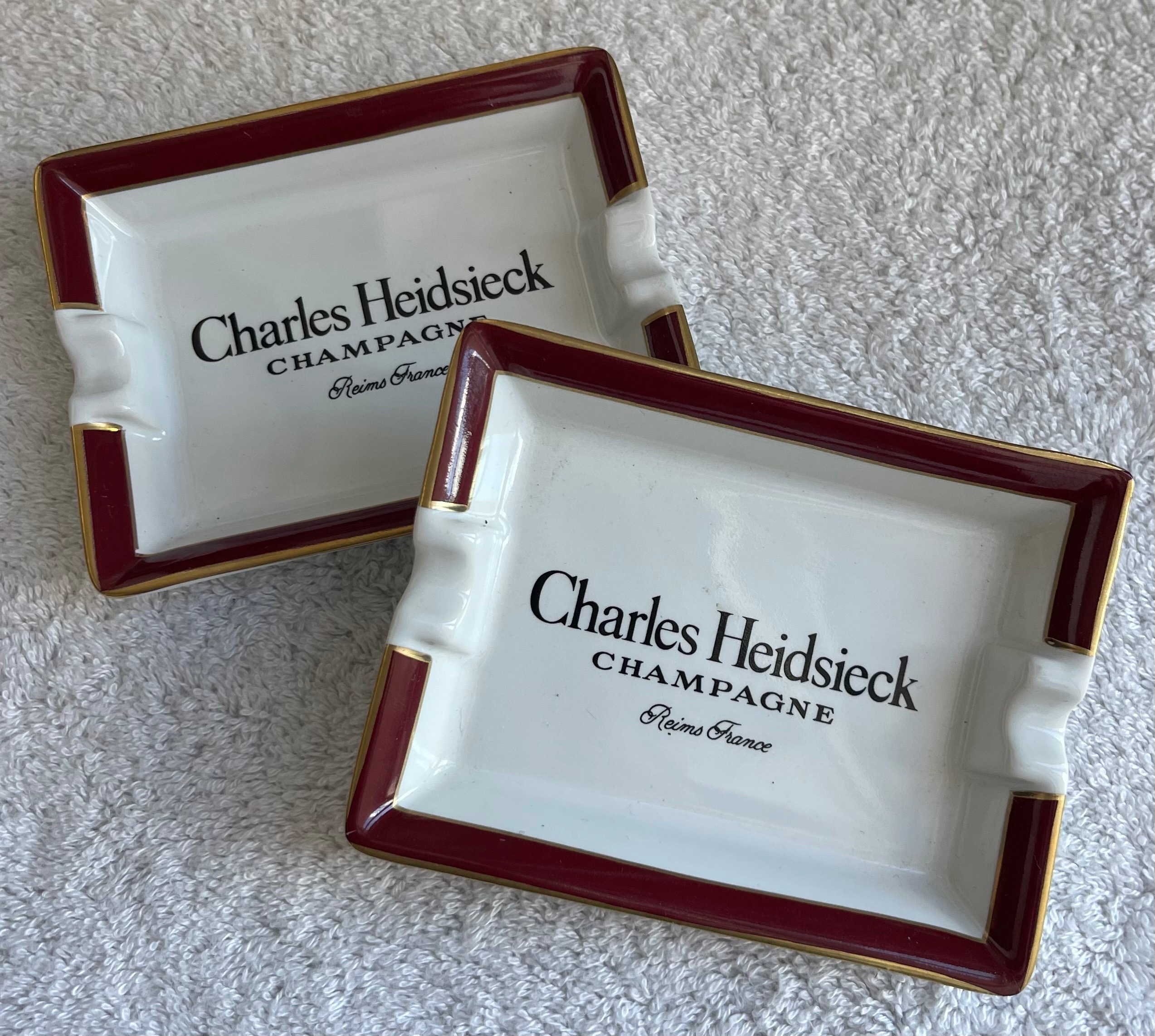 Rare Pair of Vintage Charles Heidsieck Champagne Trays
