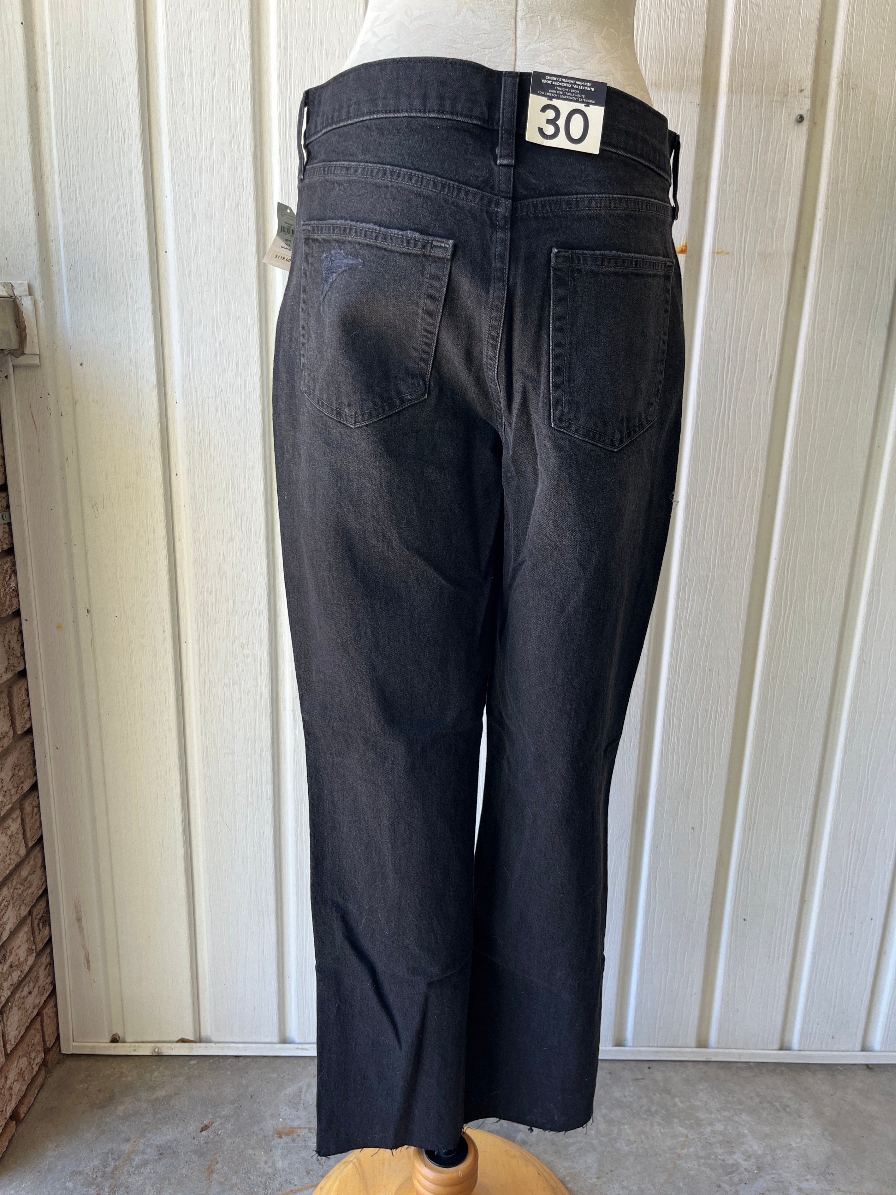 GAP Cheeky Straight High Rise Jeans - Black - Size 30/10 Tall - photo 2