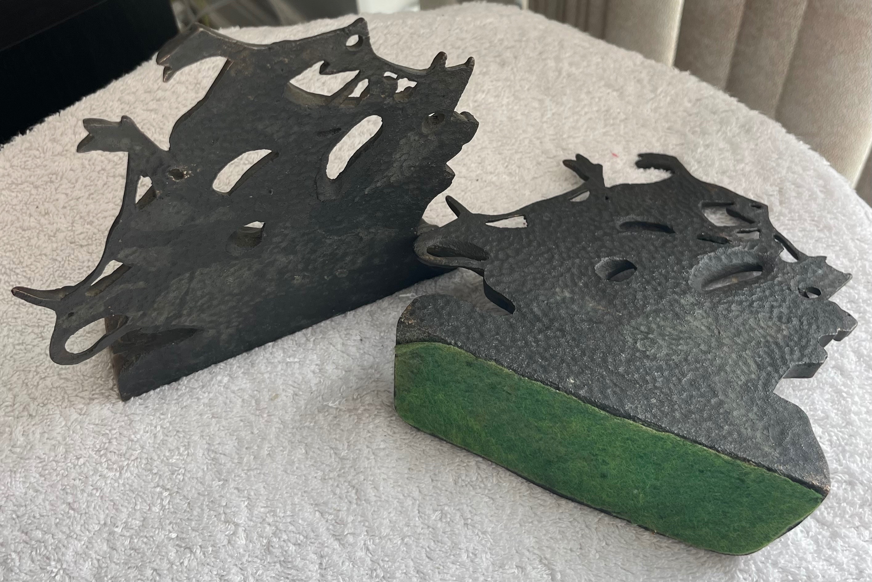 Vintage 6lb Cast Iron Pirate Ship Bookends (1920s) - photo 5
