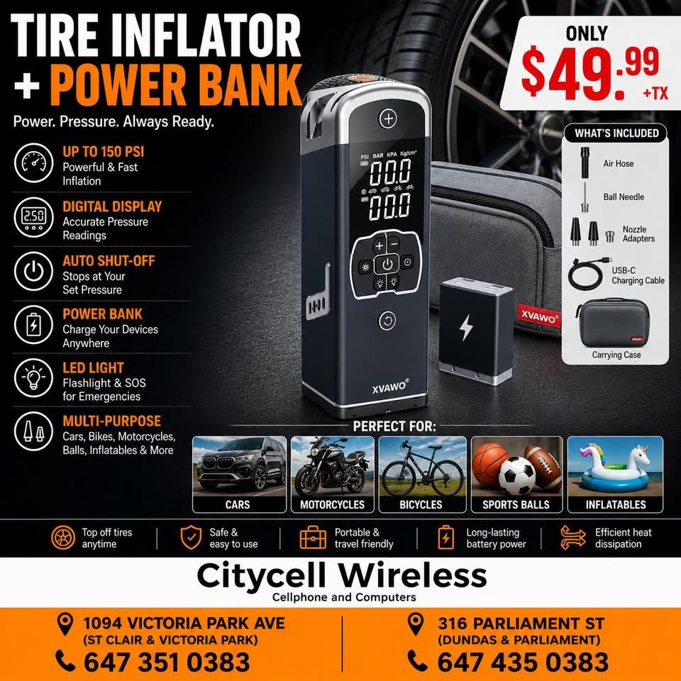 TIRE INFLATOR + POWERBANK