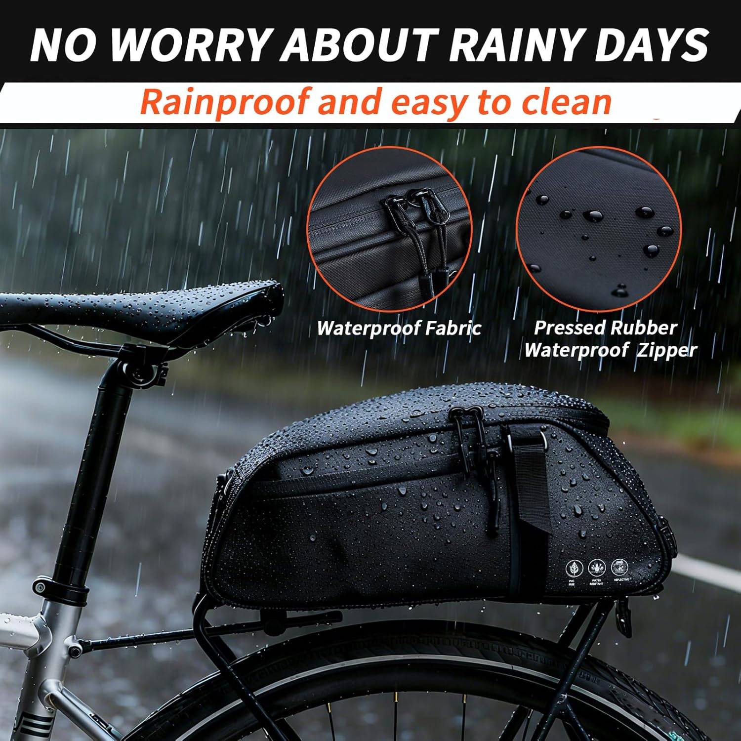 New Bike Bag Reflective Bicycle Pannier Rack  or Cross Body Bag - photo 4