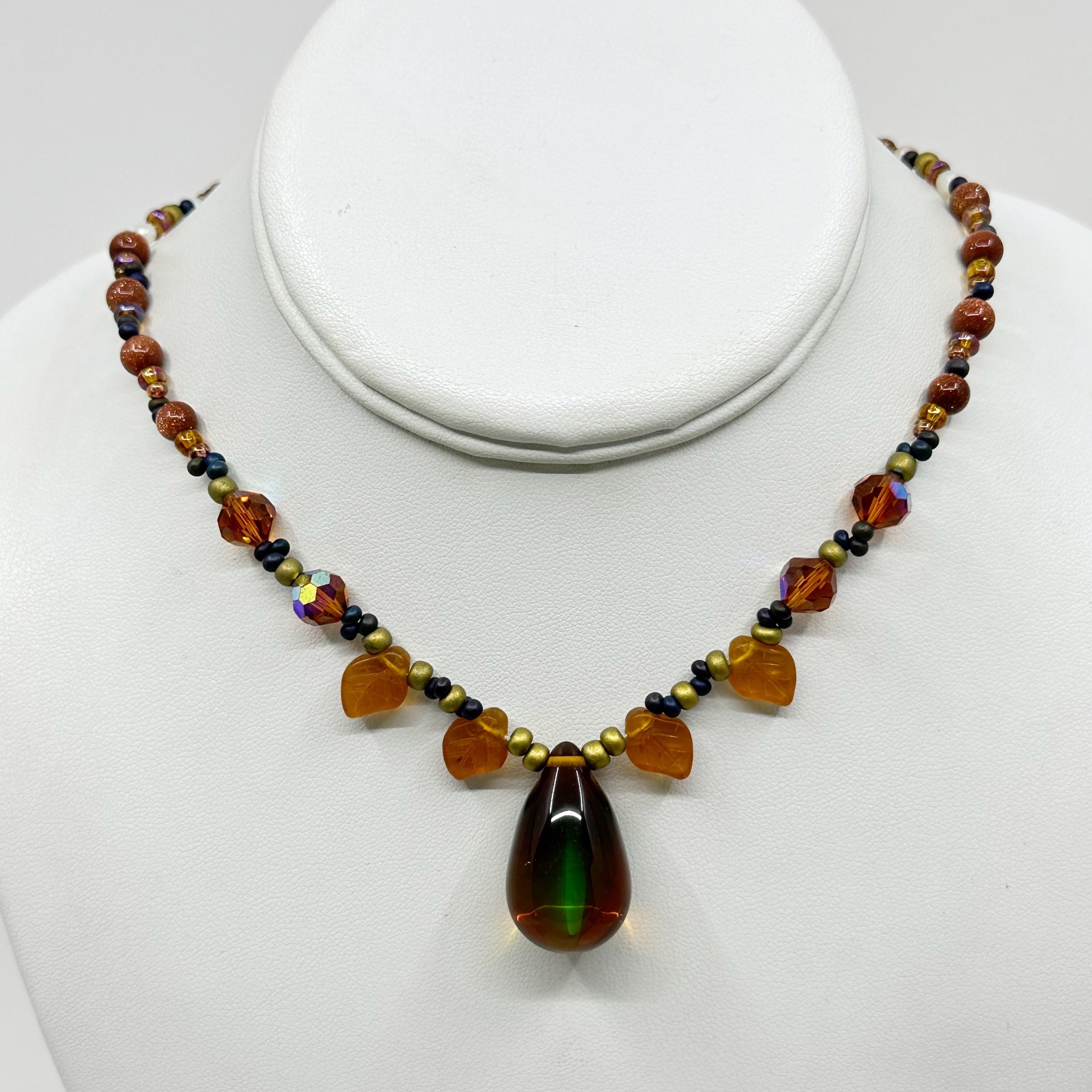 Hand Made cultured pearl & glass bead necklace - GM1049 - photo 2