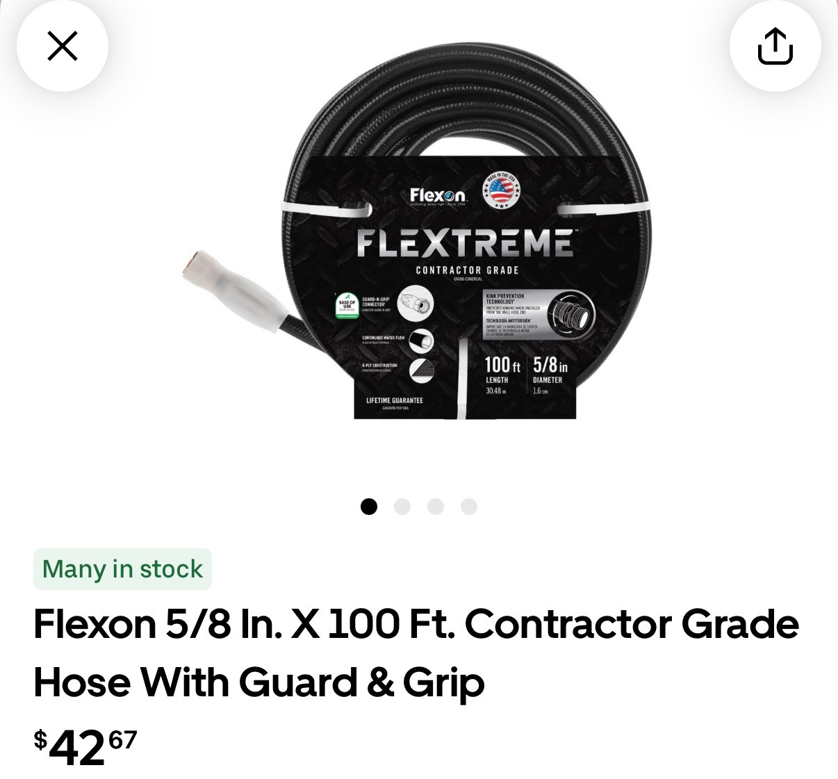 Costco / Flexon 5/8 In. X 100 Ft. Contractor Grade Hose - photo 2