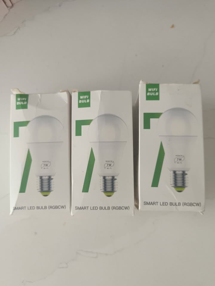 Set of 3 Smart LED WiFi Bulbs 7W RGBCW