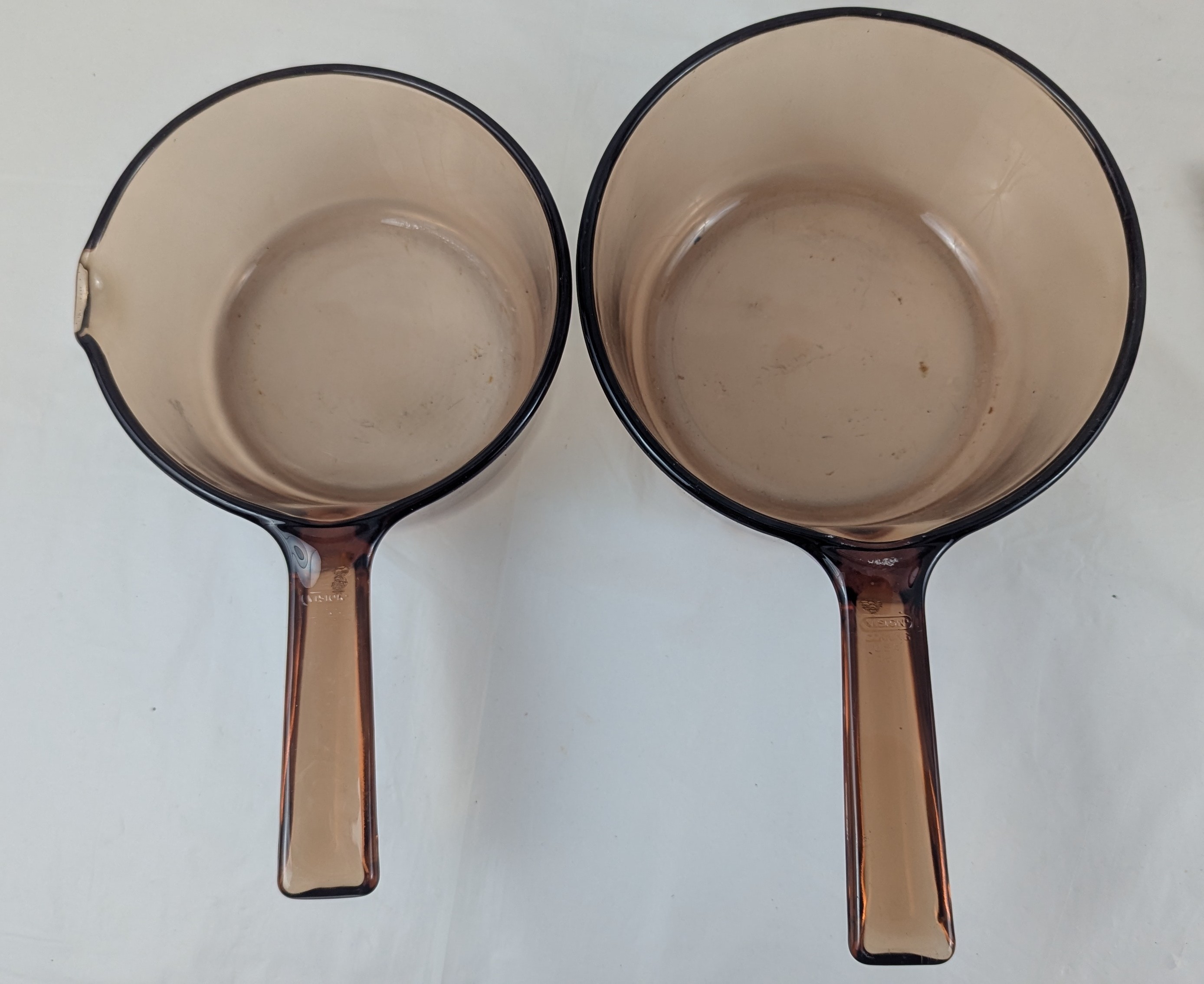 4-Pc Pots Visions Cookware Set Corning Ware Amber Glass 1.5L, 1L - photo 2