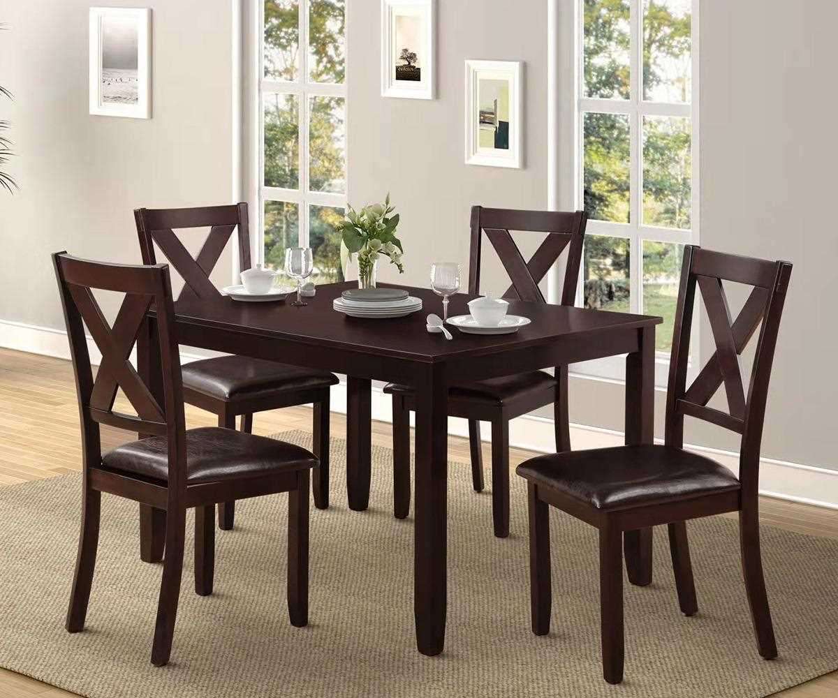 Solid Wood Dining Table with 4 Chairs - New in box