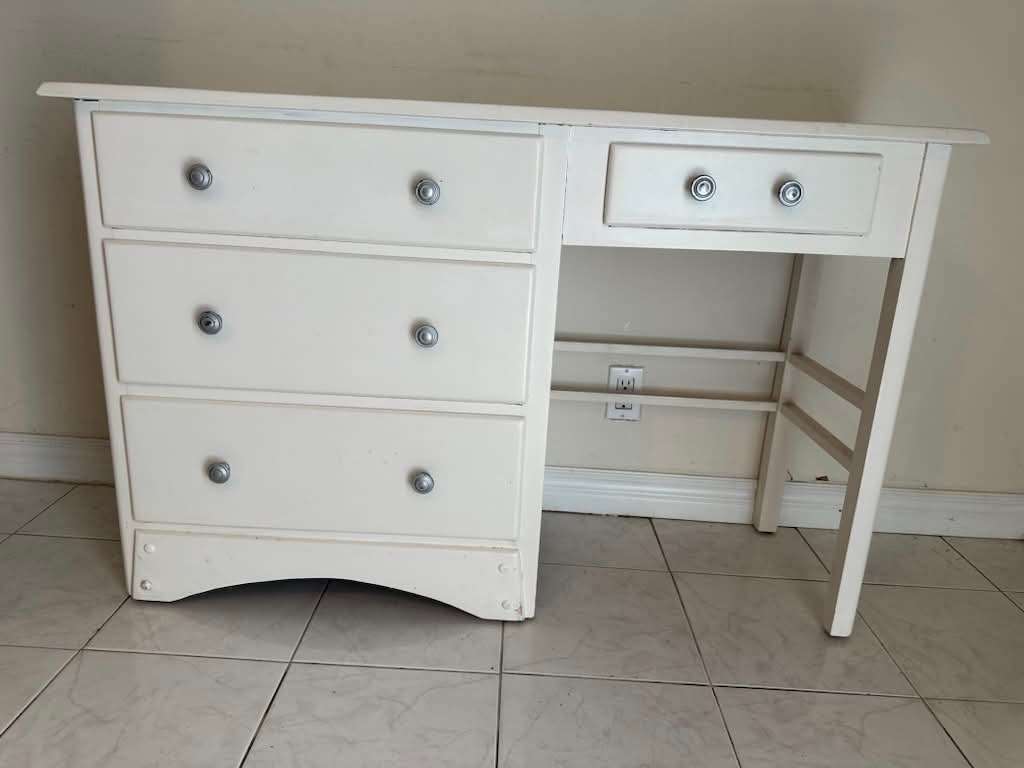 White Desk with Drawers