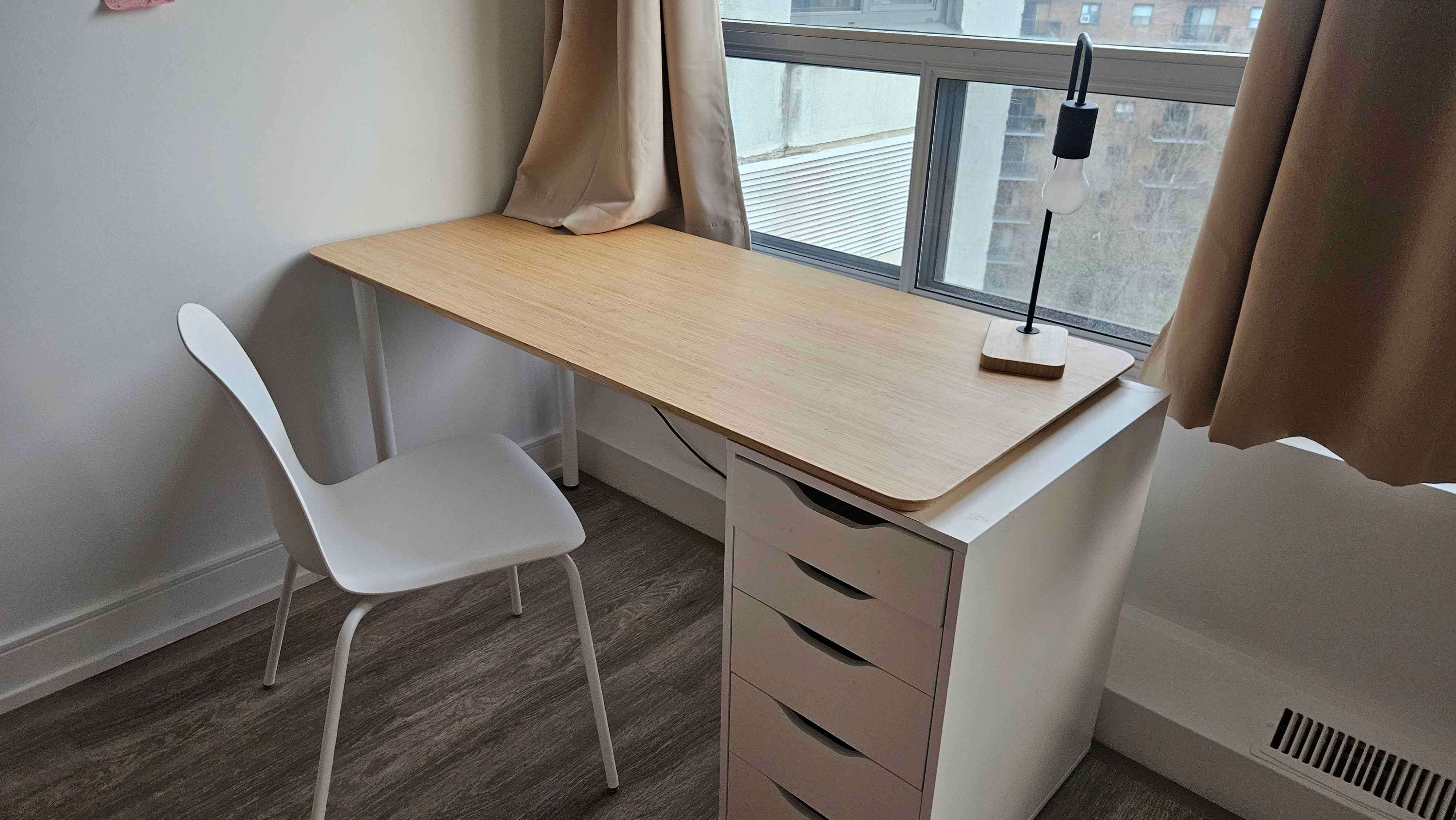 ikea Bamboo Desk + Lamp - photo 3