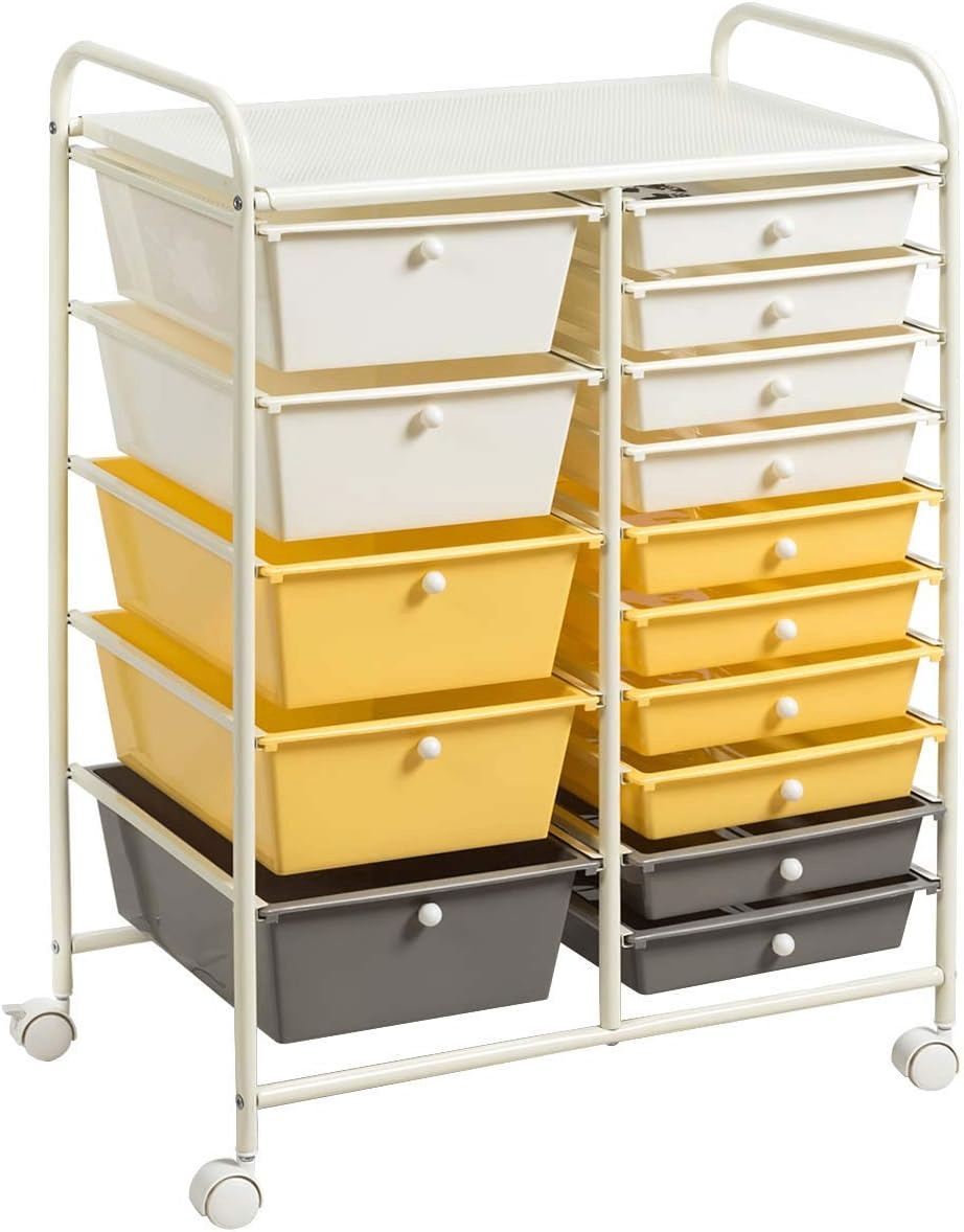 Giantex 15-Drawer Rolling Storage Cart - Organizer with Wheels - photo 2