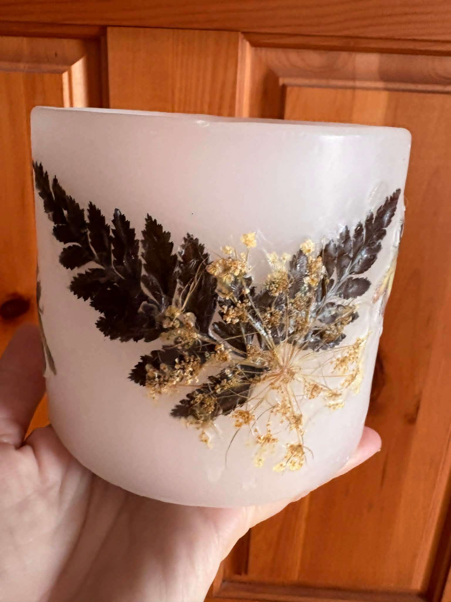 Decorative Wax Candleholder with Dried Botanicals - photo 2