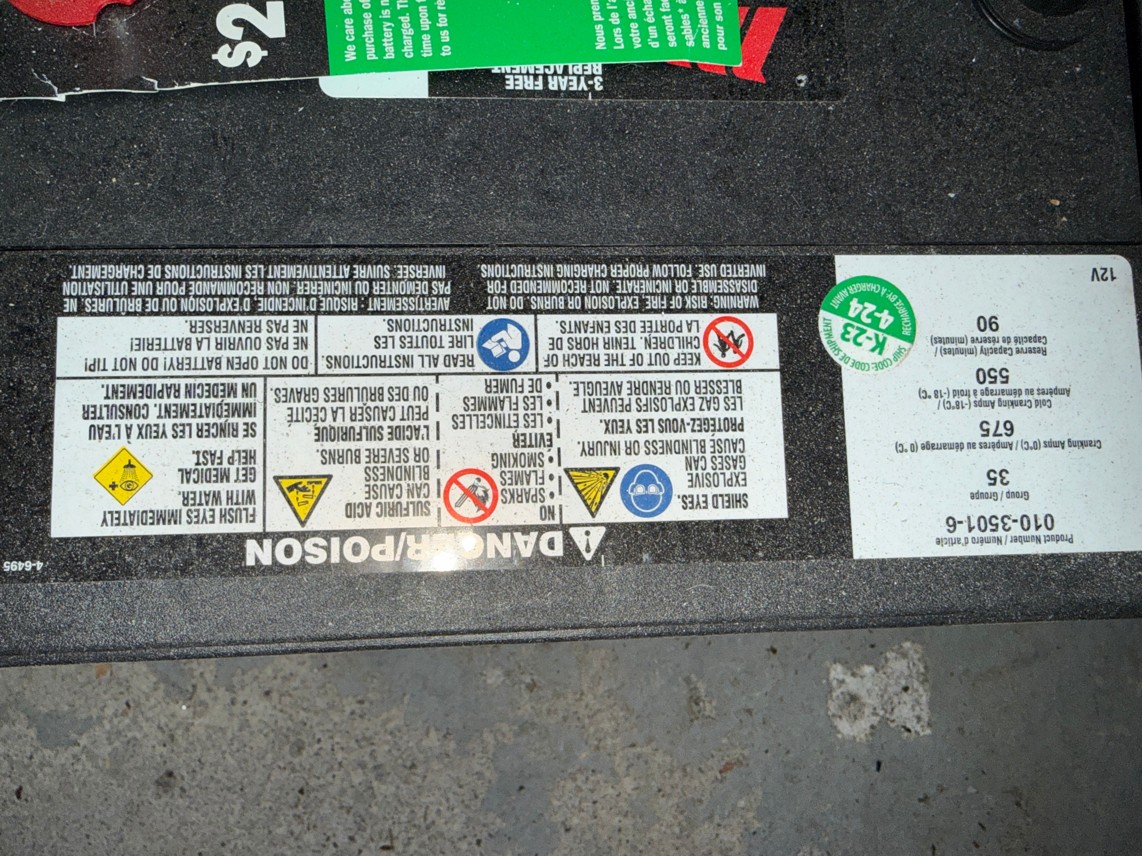 MotoMaster Automotive Battery Group 35 - 550 CCA (010-3501-6) - photo 3