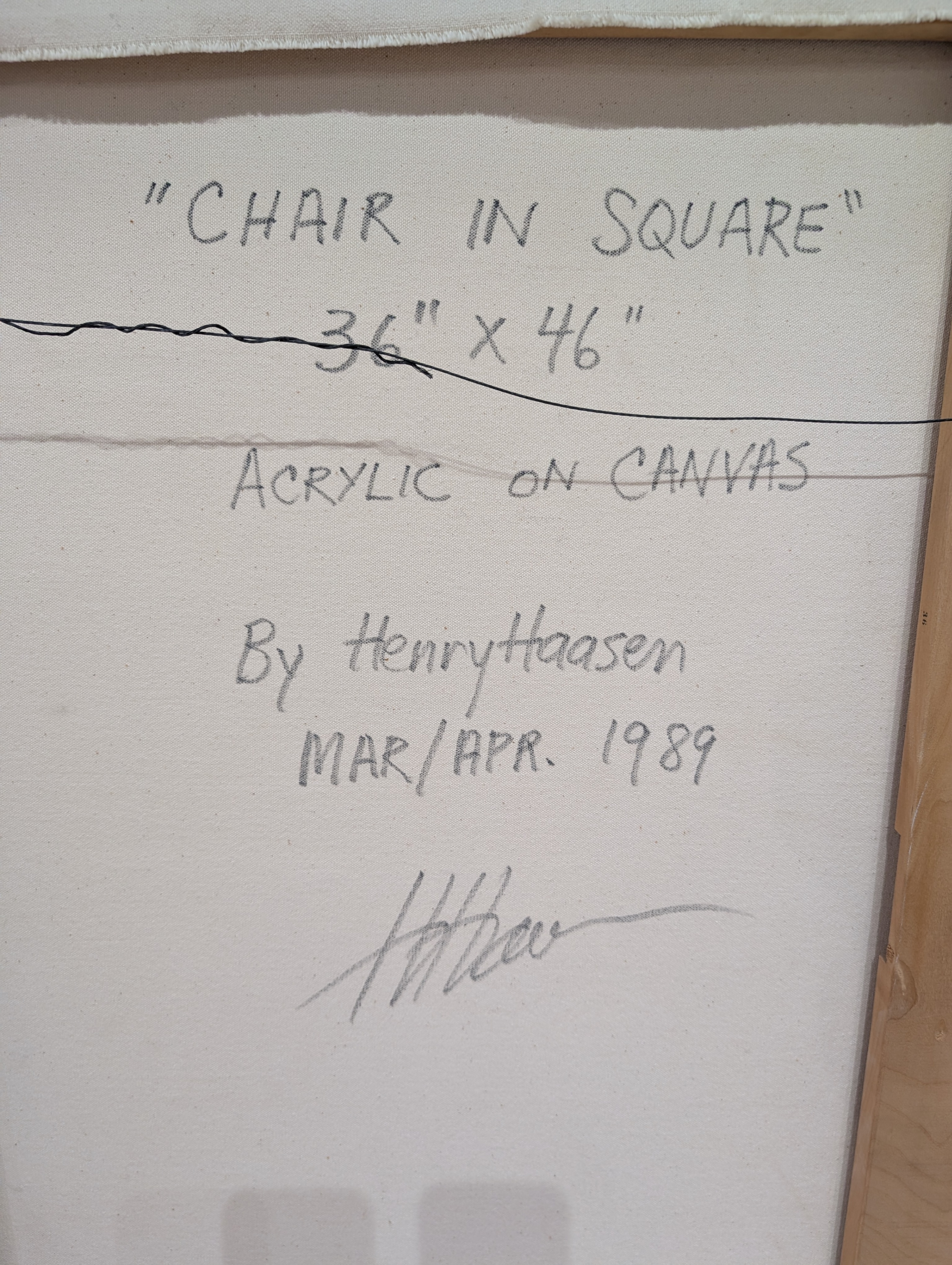 “Chair in Square” (1989) | Large Original acrylic painting - photo 4