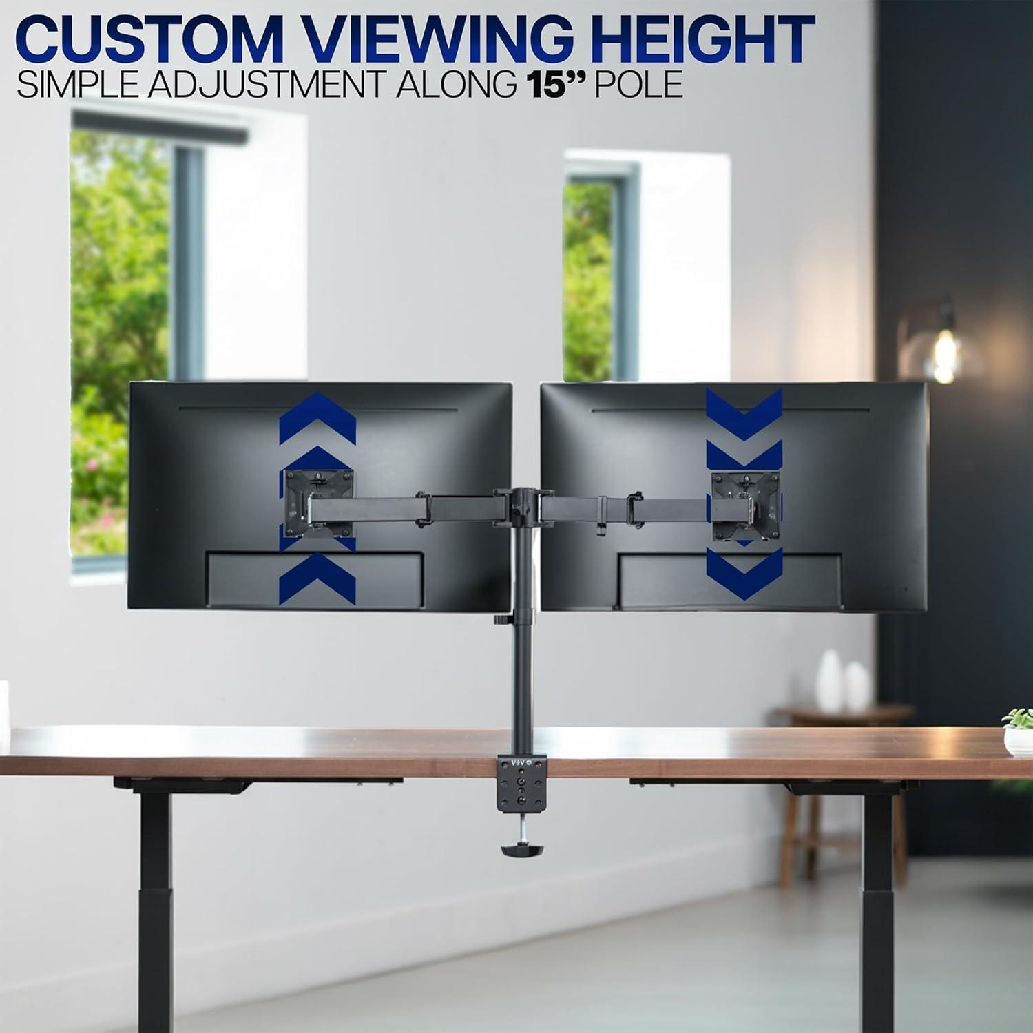 New  VIVO Dual Monitor Desk Mount Heavy Duty Fully Adjustable - photo 3
