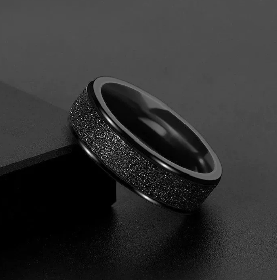 Black Sand Textured Ring