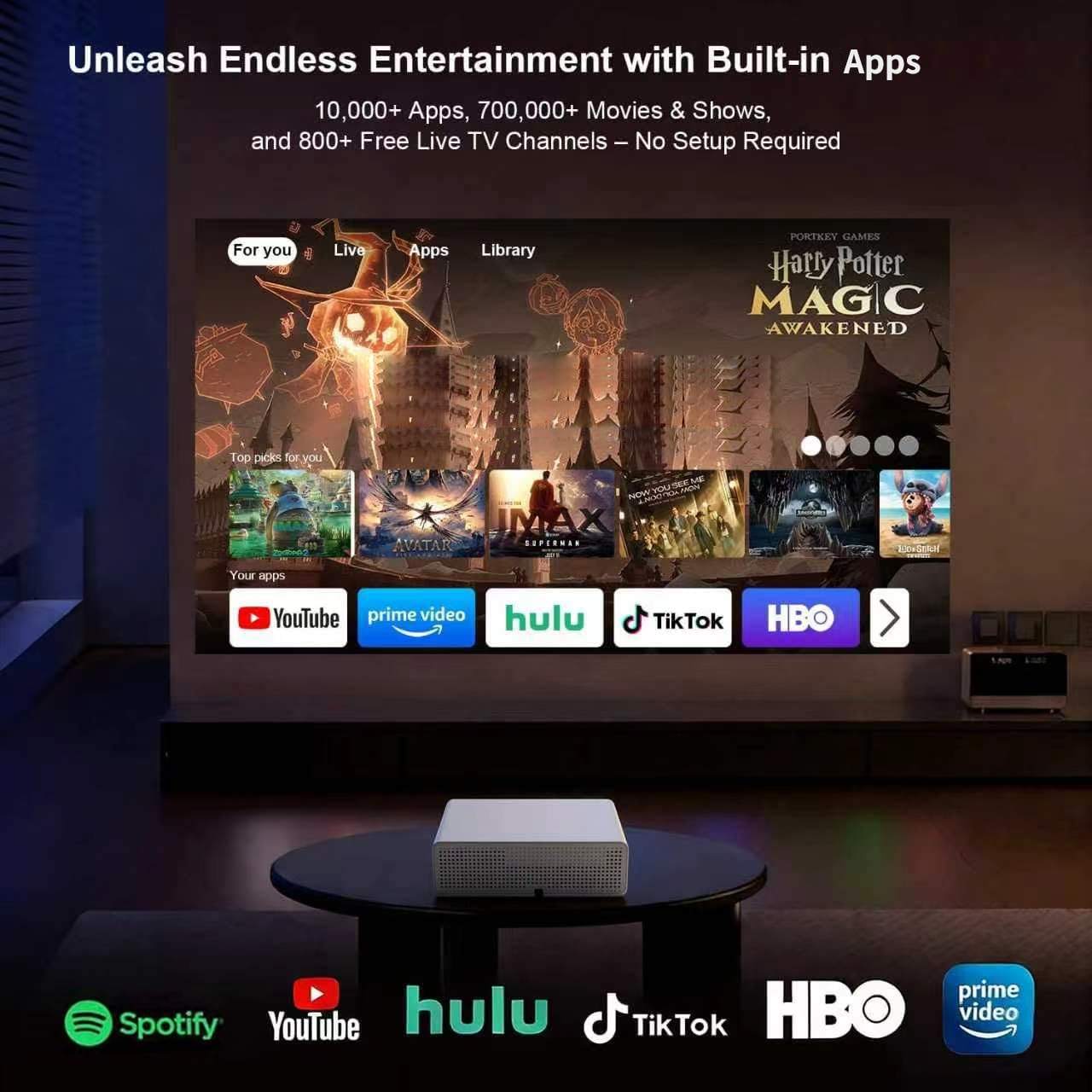4K Smart Projector, Native 1080P Full HD Projector - photo 2