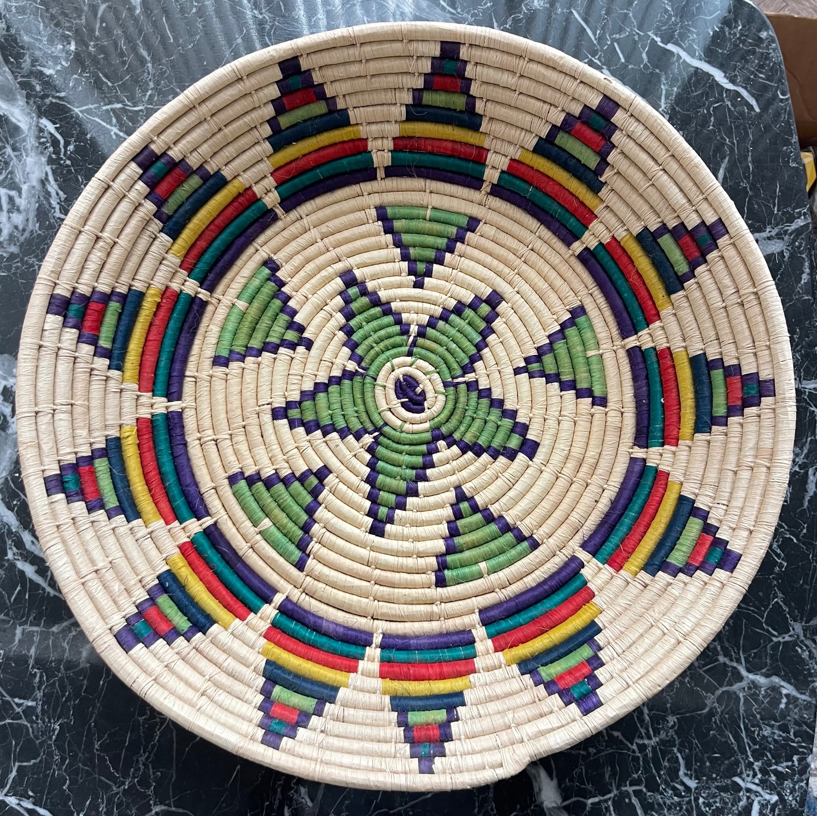 Huge 19" Hand-Woven Decorative Basket (African Style) - photo 2