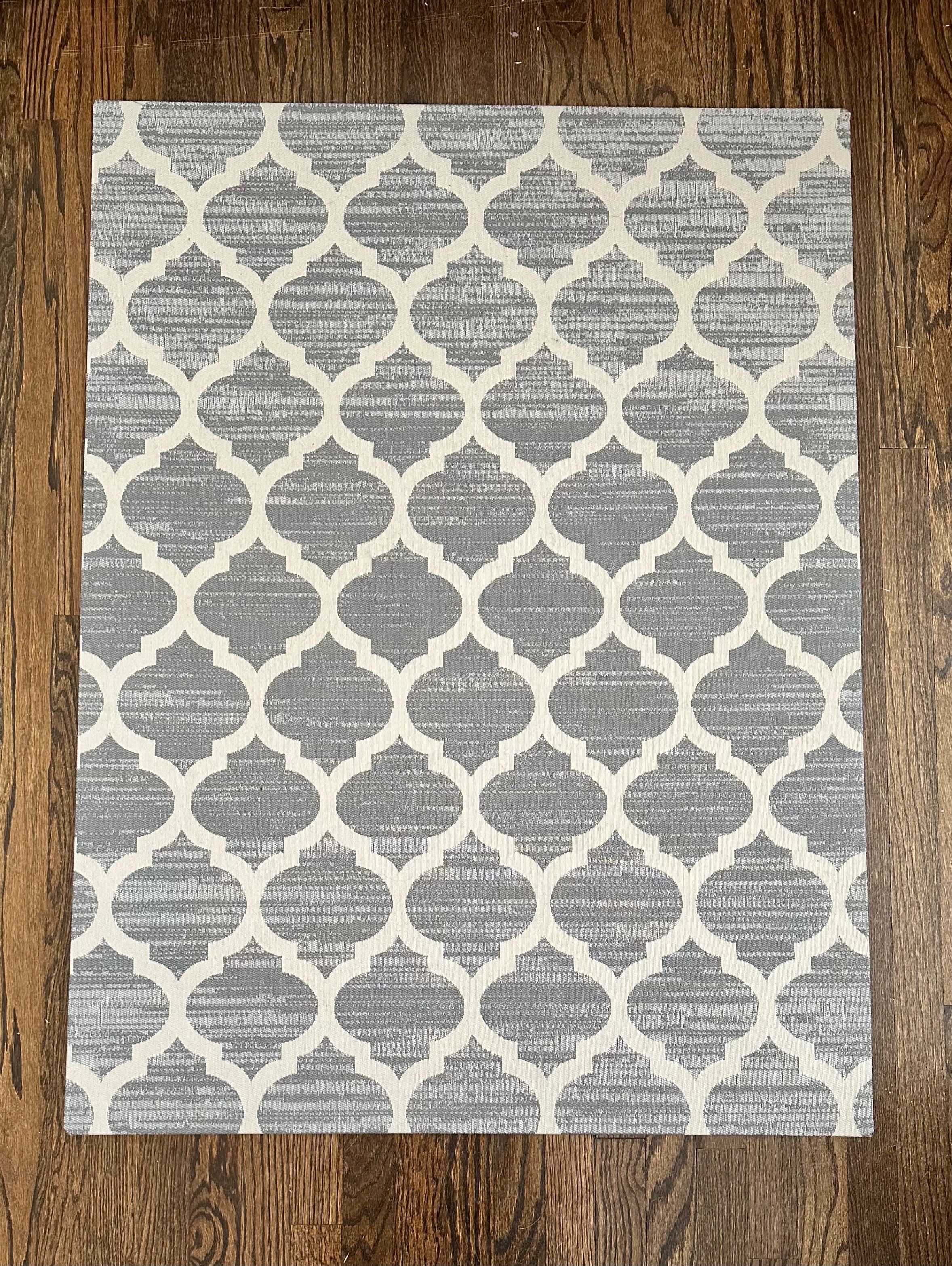 Rug'd Office Chair Mat Gray Trellis 36" x 48"