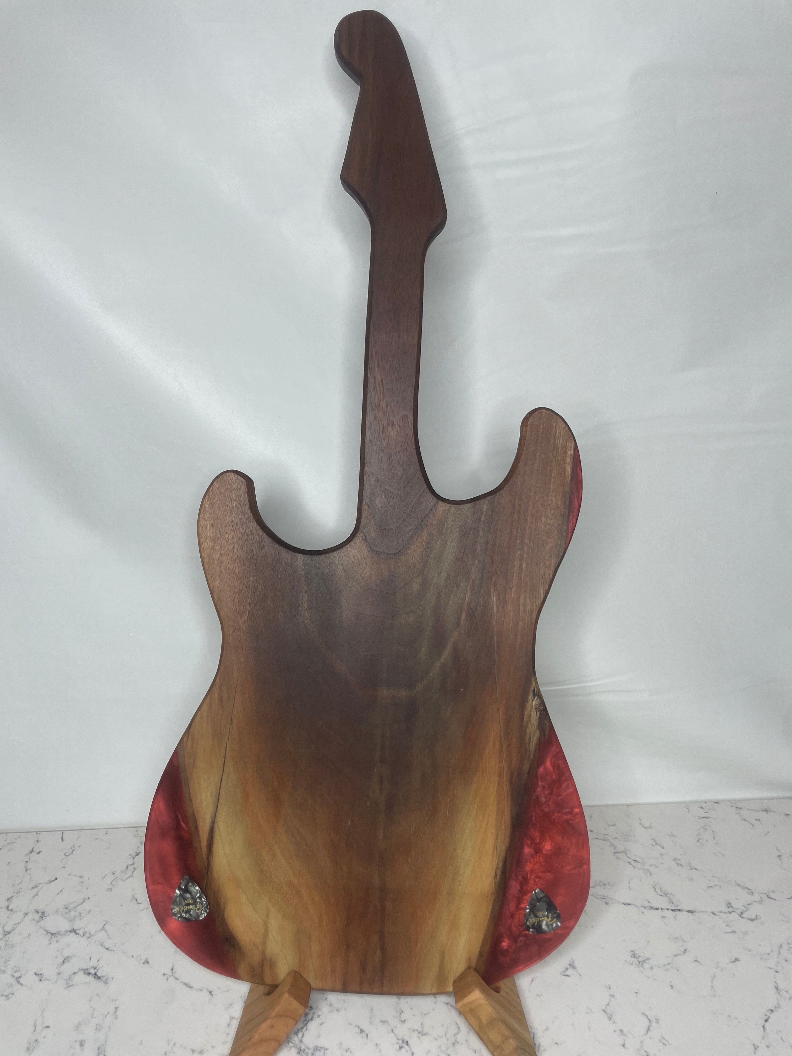 "Guitar"-Erie Board (Fender Charcuterie Board w/ Red Epoxy)
