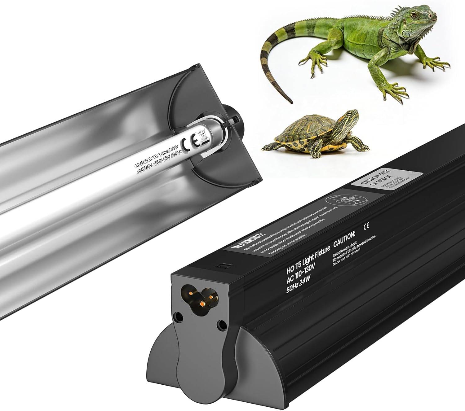 Reptile UVB Light Fixture Kit 5.0 T5 24W