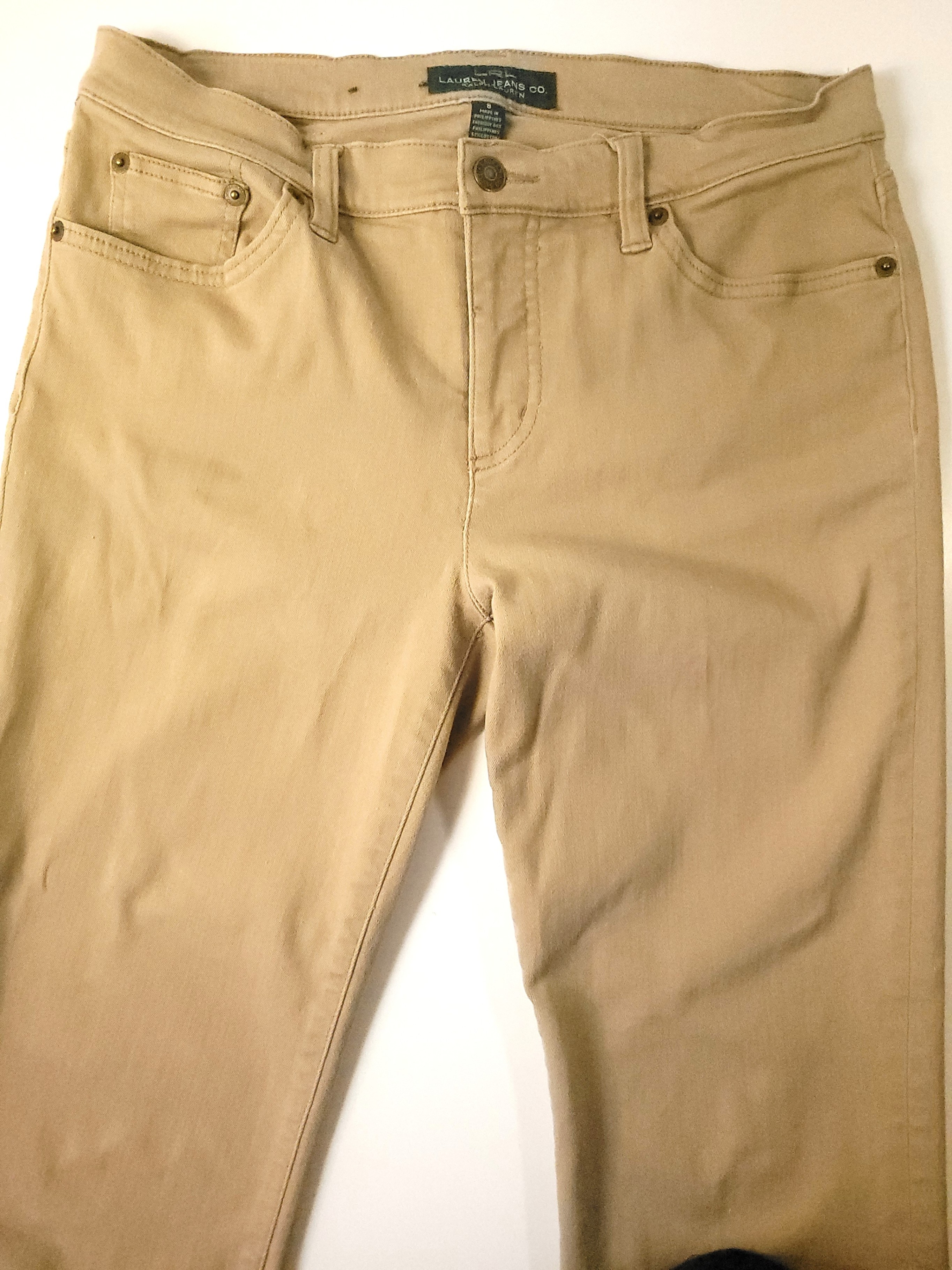 LAUREN JEANS Ralph Lauren Tan Mid Rise Straight Leg Pants Size 8