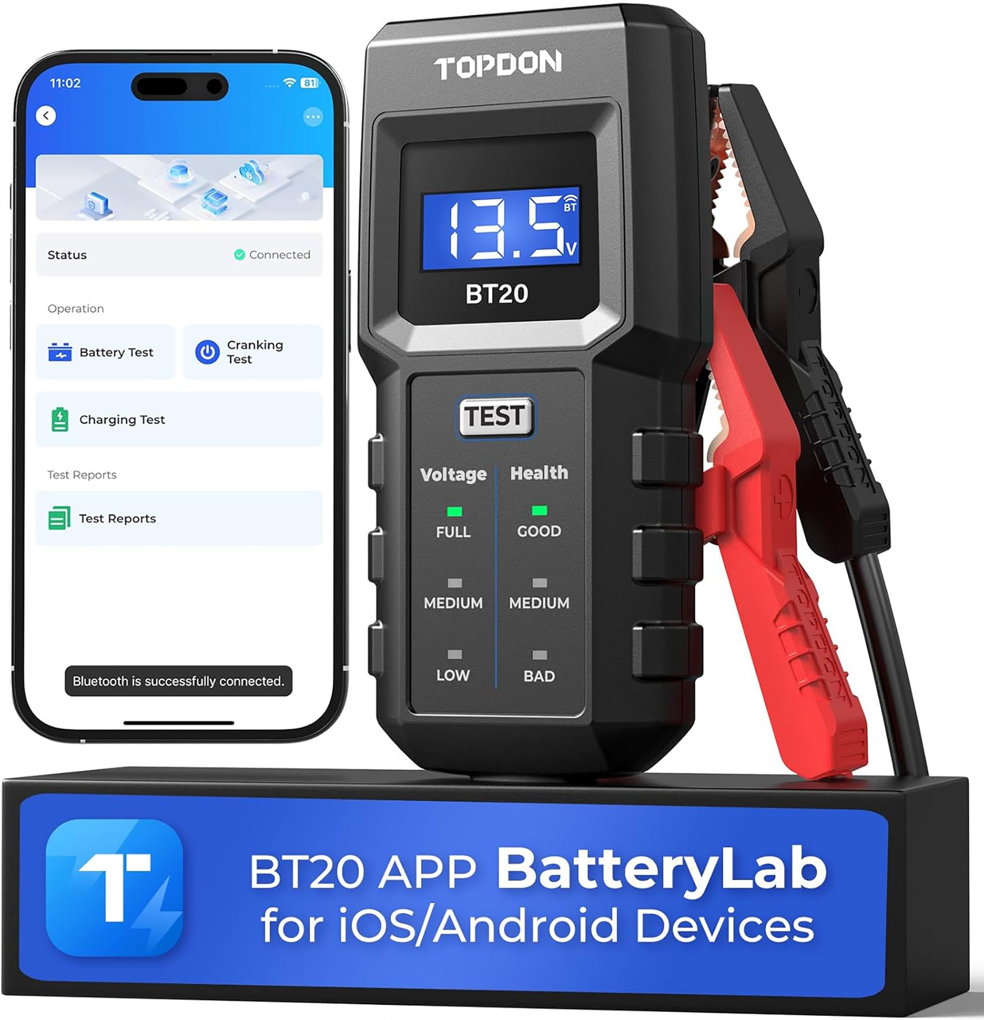 TOPDON BT20 Wireless Car Battery Tester - Used ONCE | Like New! - photo 2