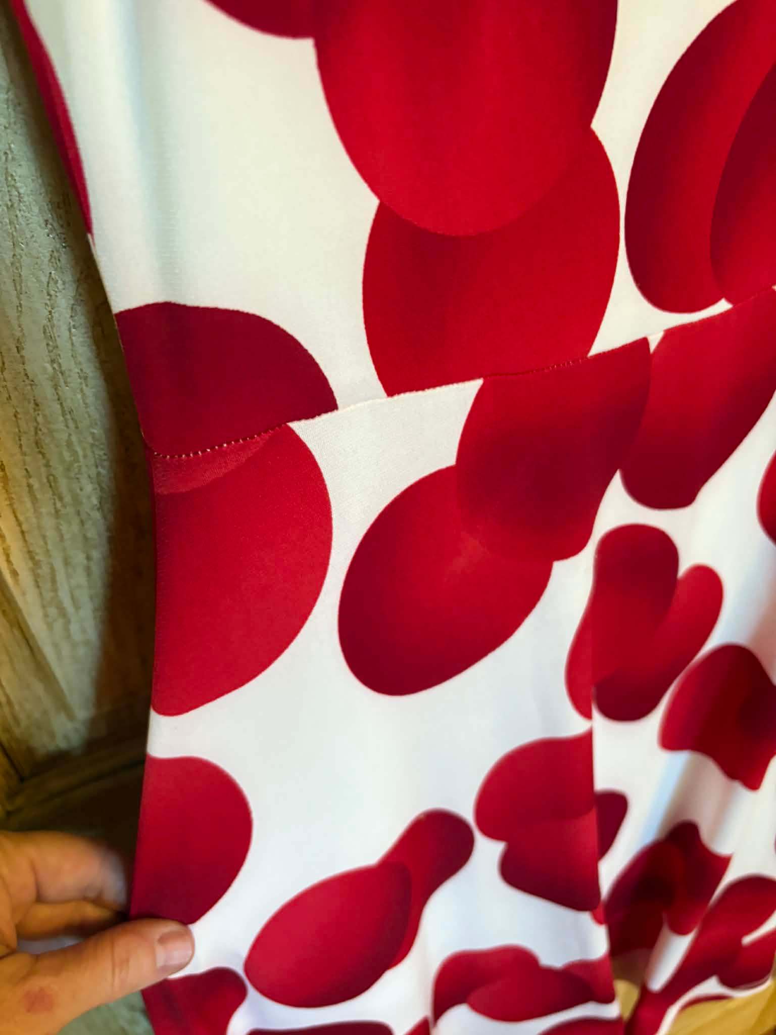 Sz small Crazy Print brand Red & White Polka Dot Dress - photo 5