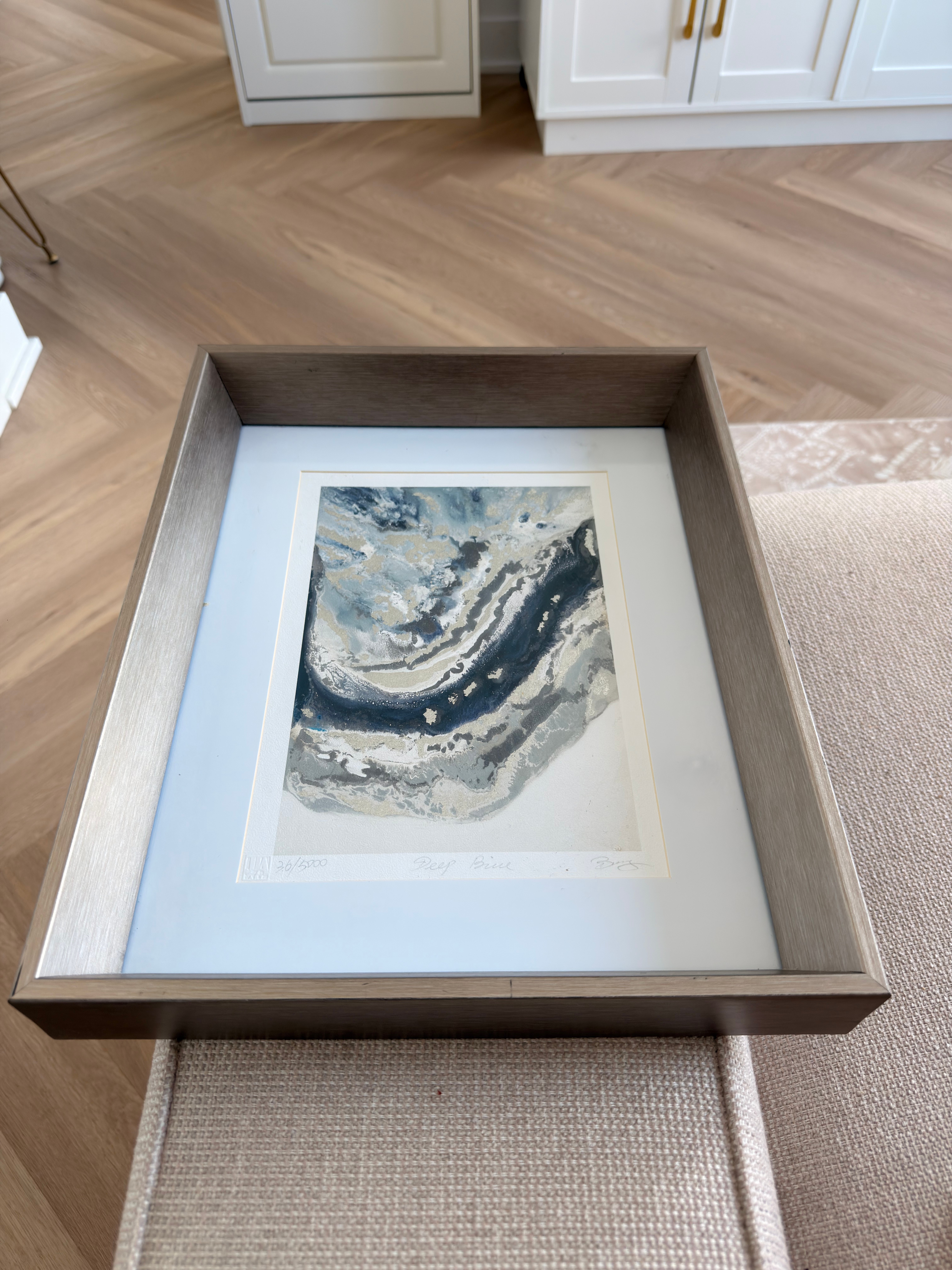 Framed Abstract Wall Art “Reef Blue” – Limited Edition Print - photo 3
