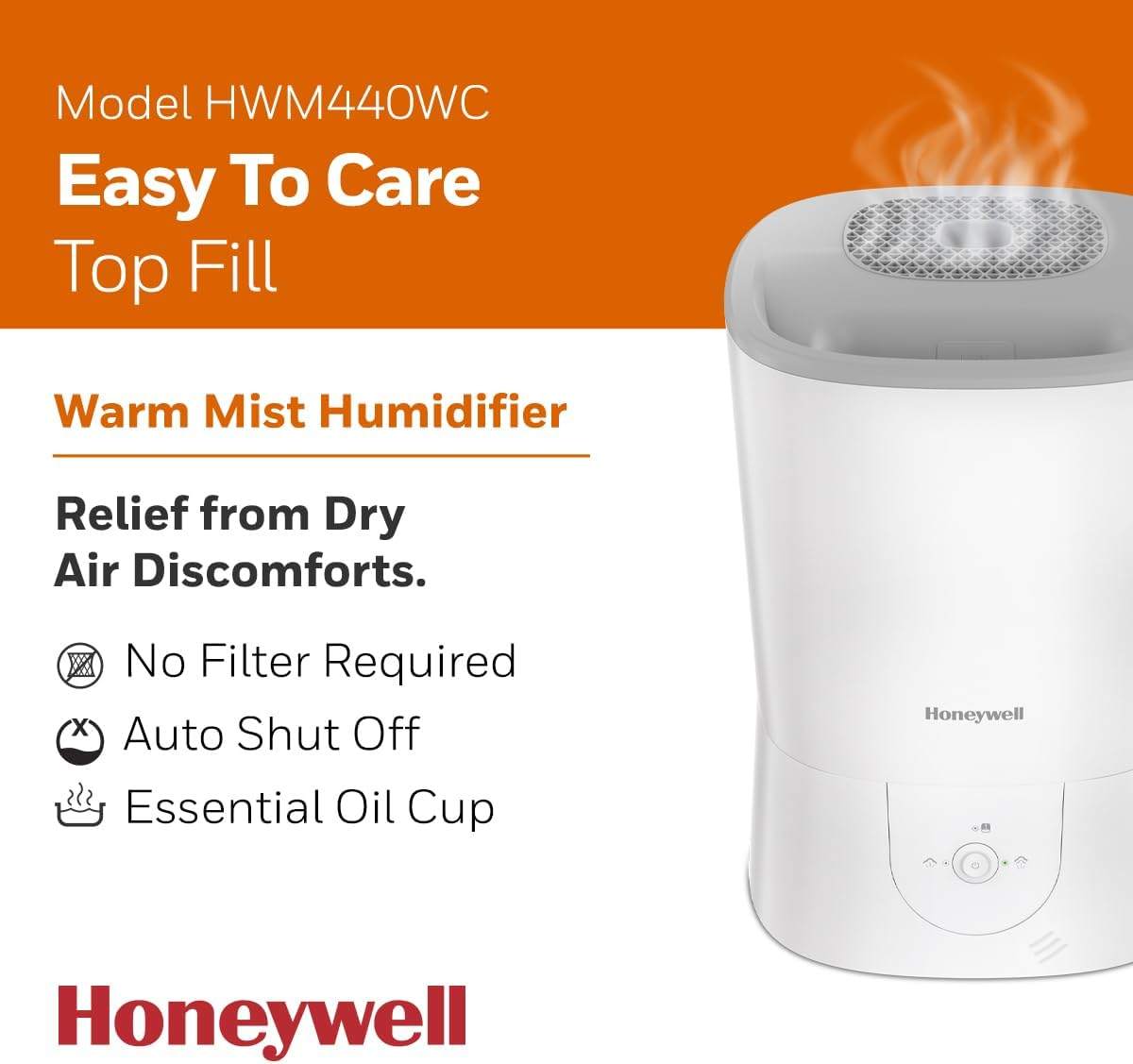 Honeywell Easy To Care Warm Mist Humidifier HWM440WC - photo 2