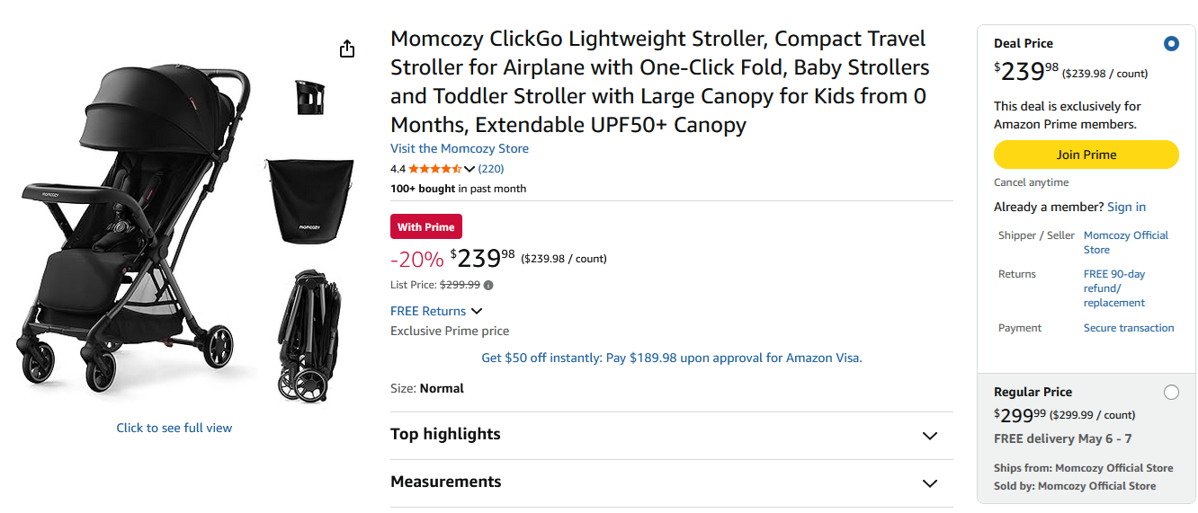 Momcozy Clickgo ST02 Stroller (new)