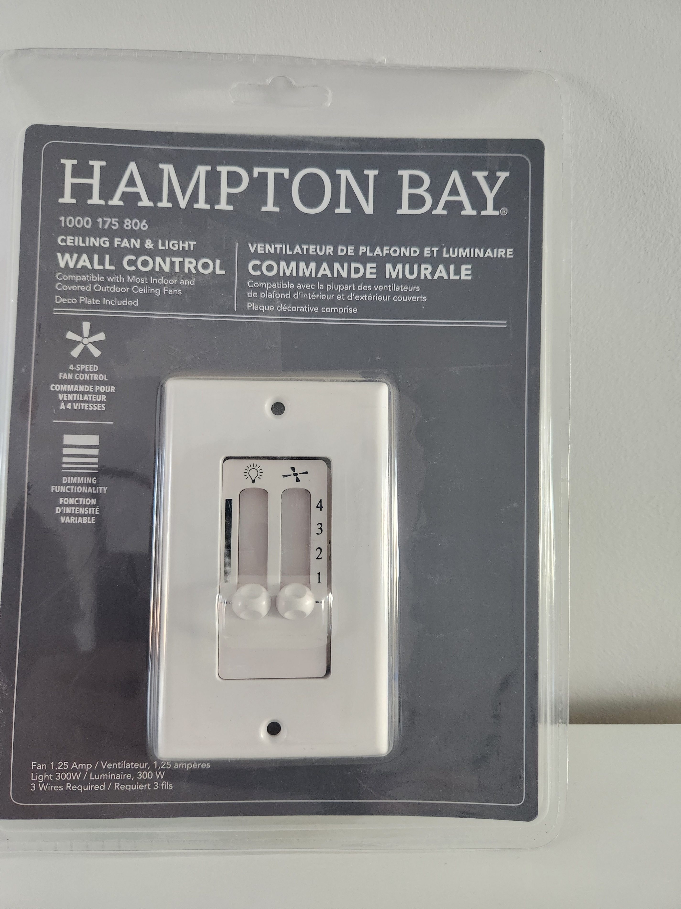 Ceiling Fan Speed and Light Wall Control