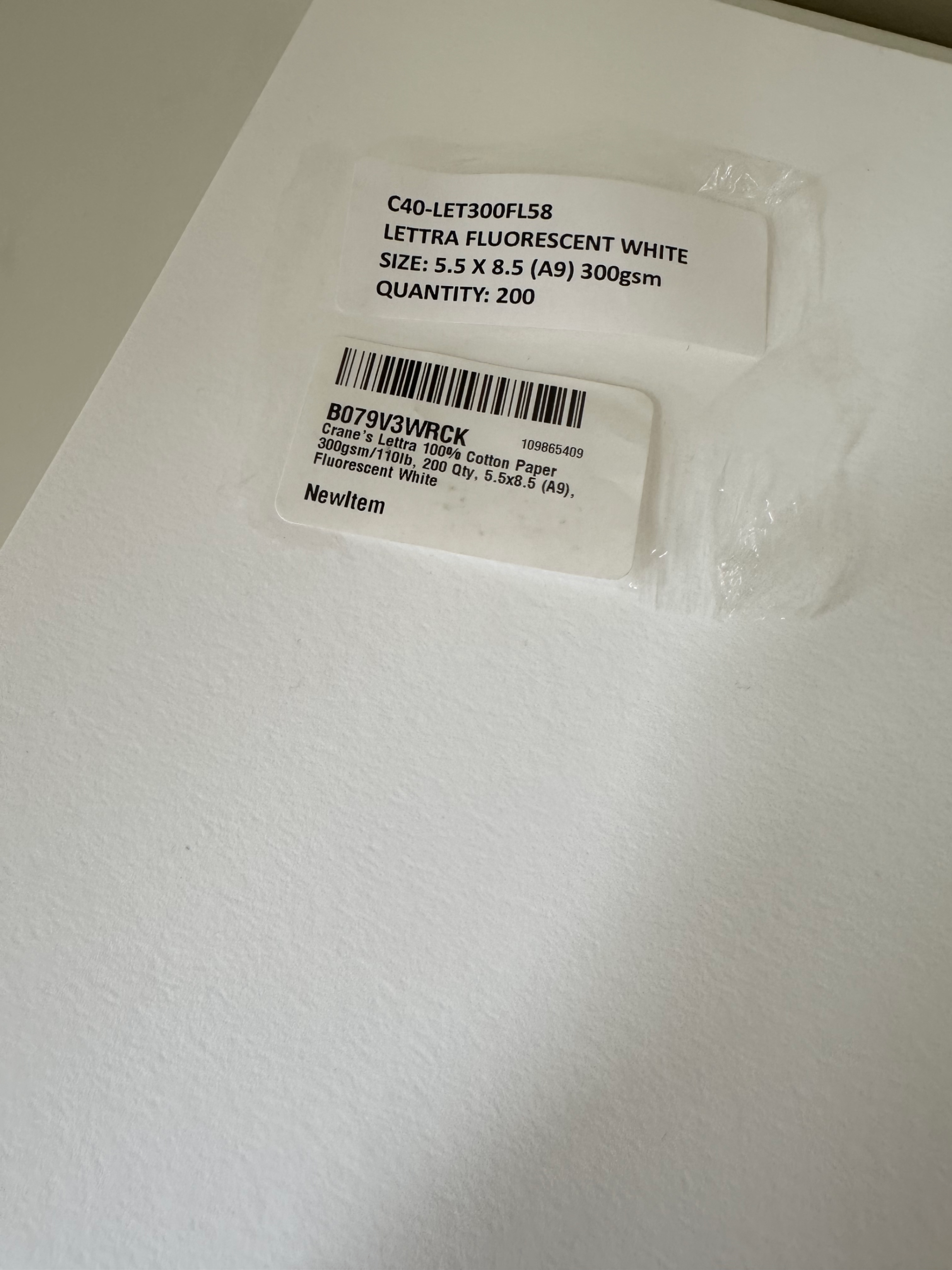 Crane’s Lettra Cotton Paper - Fluorescent white, Pearl White - photo 3
