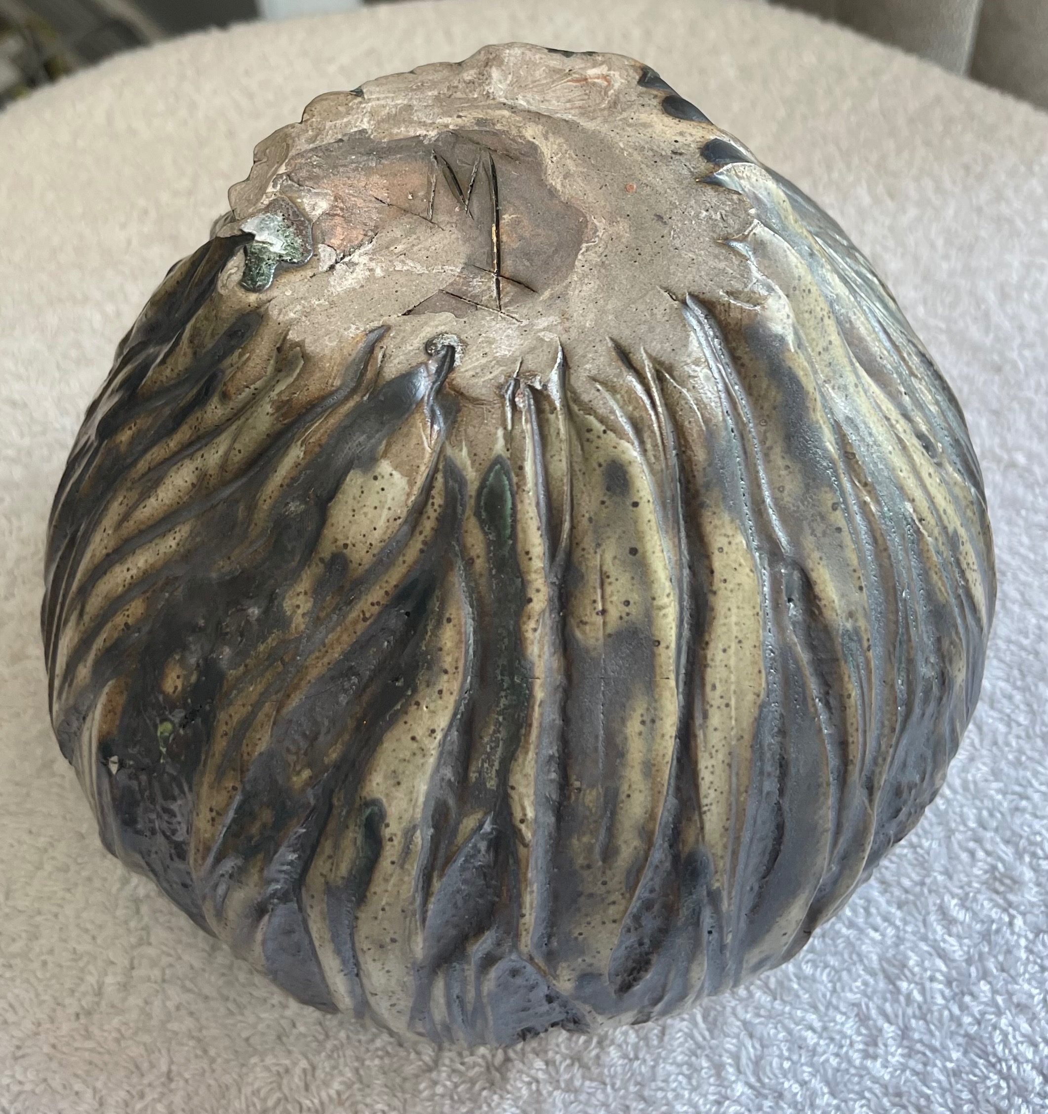 Heavy Vintage Ceramic Forest Drip Planter Bowl (3 LBS) - photo 3