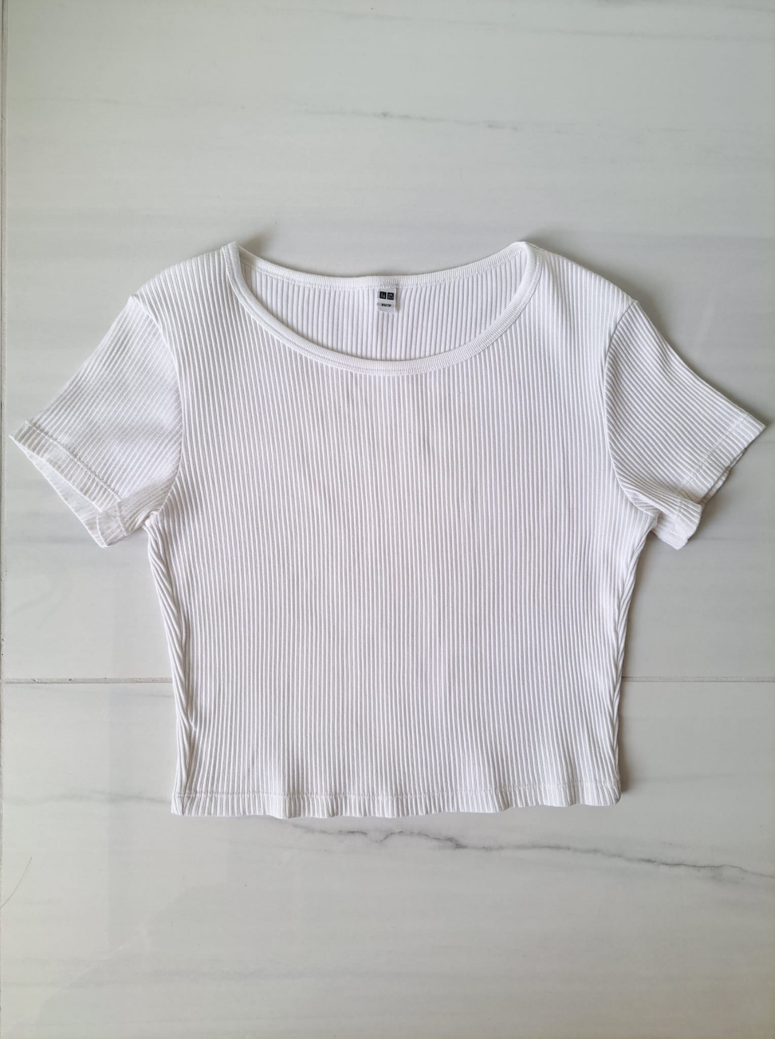 🐇 White Ribbed Cropped Top - photo 4