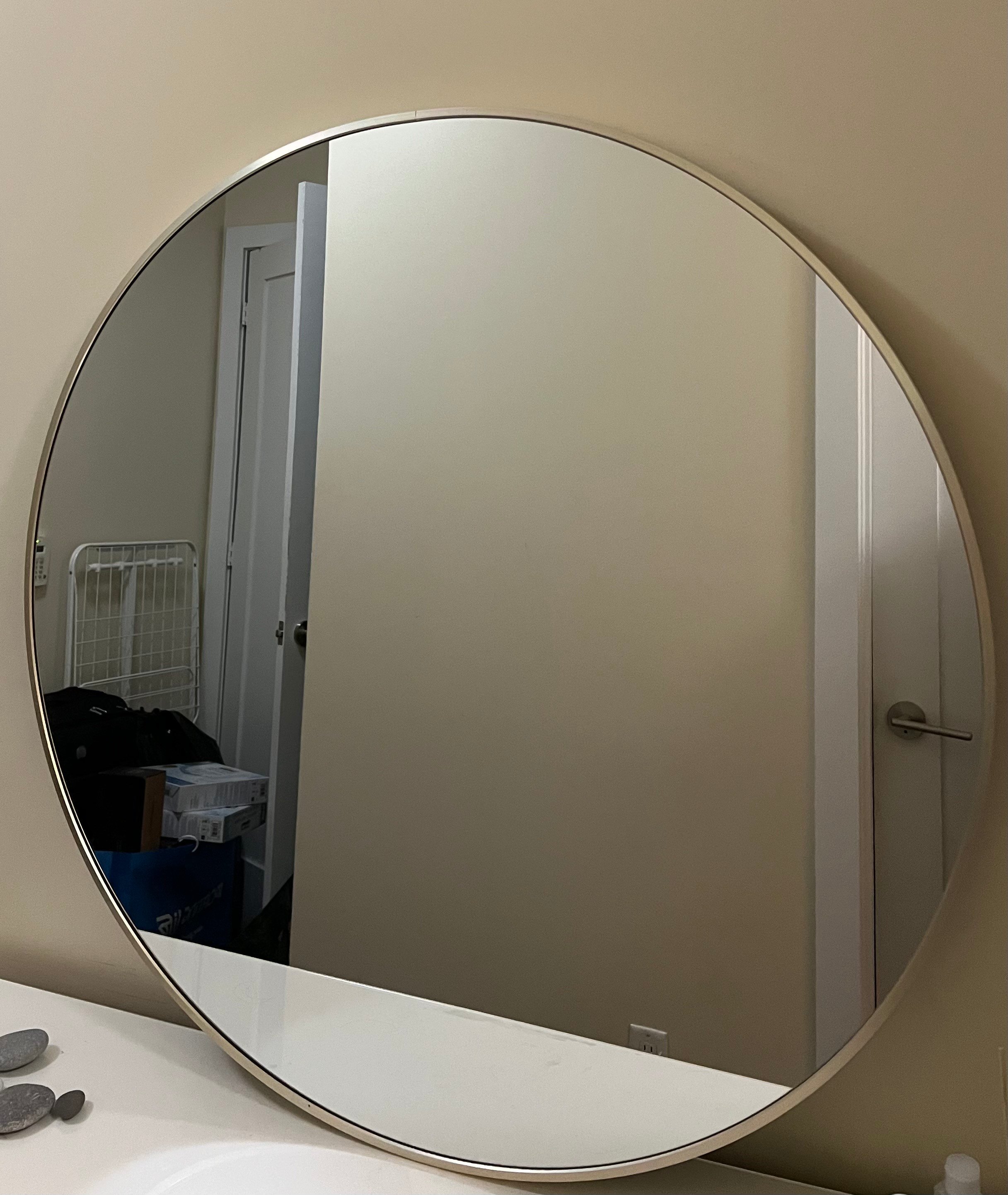 35 in. W x 35 in. H Large Round Metal Framed