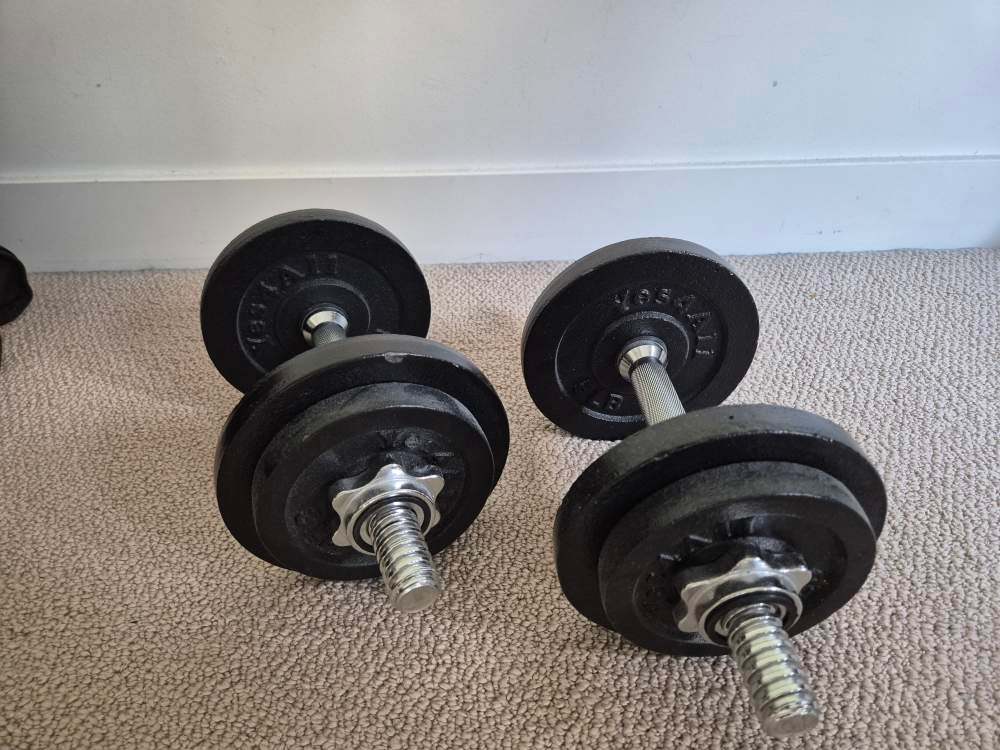 Adjustable Cast Iron Dumbbell Set – Home Gym – Moving Sale - photo 2