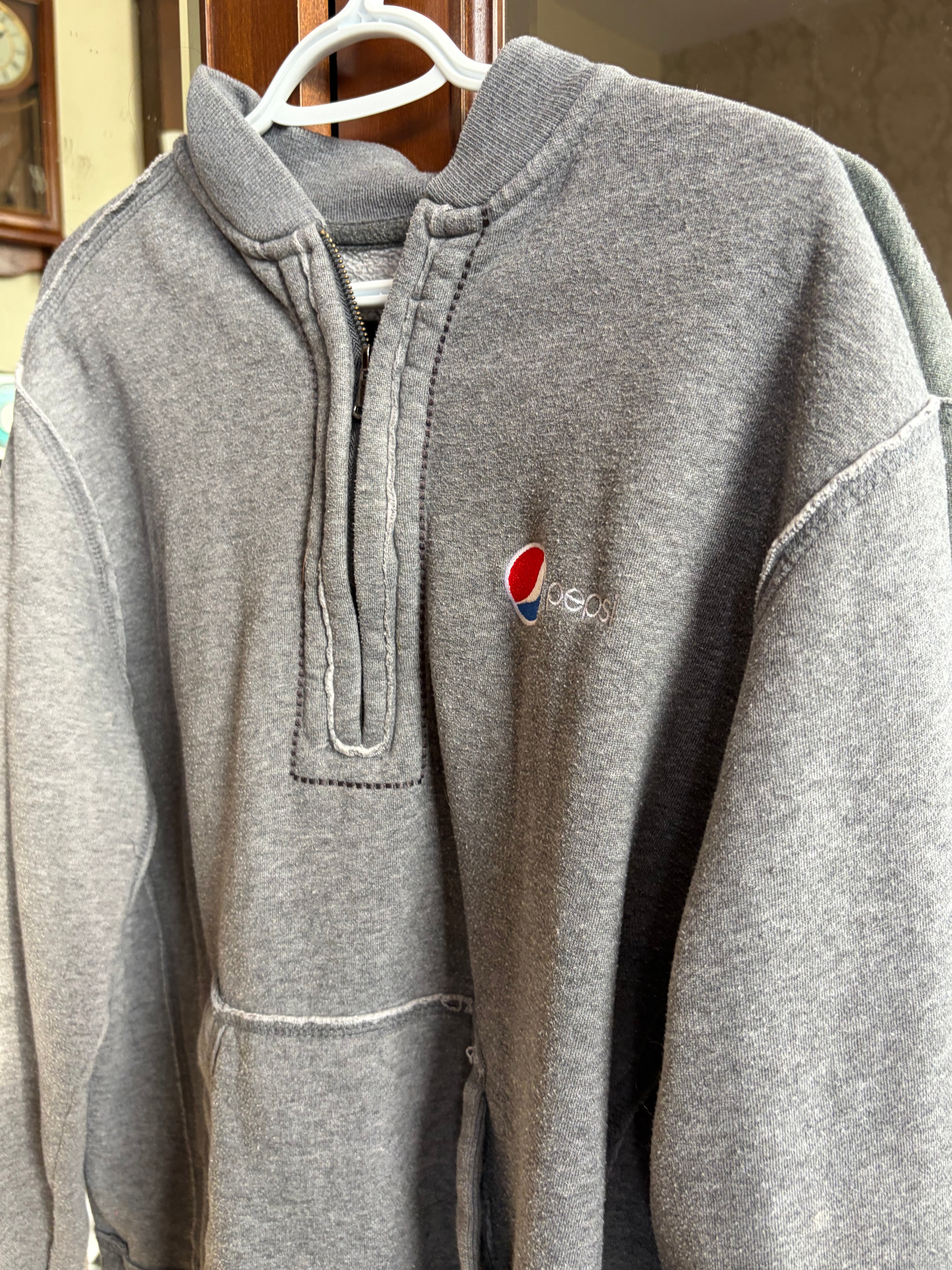 Grey Pepsi Quarter Zip Pullover Sweatshirt - photo 2