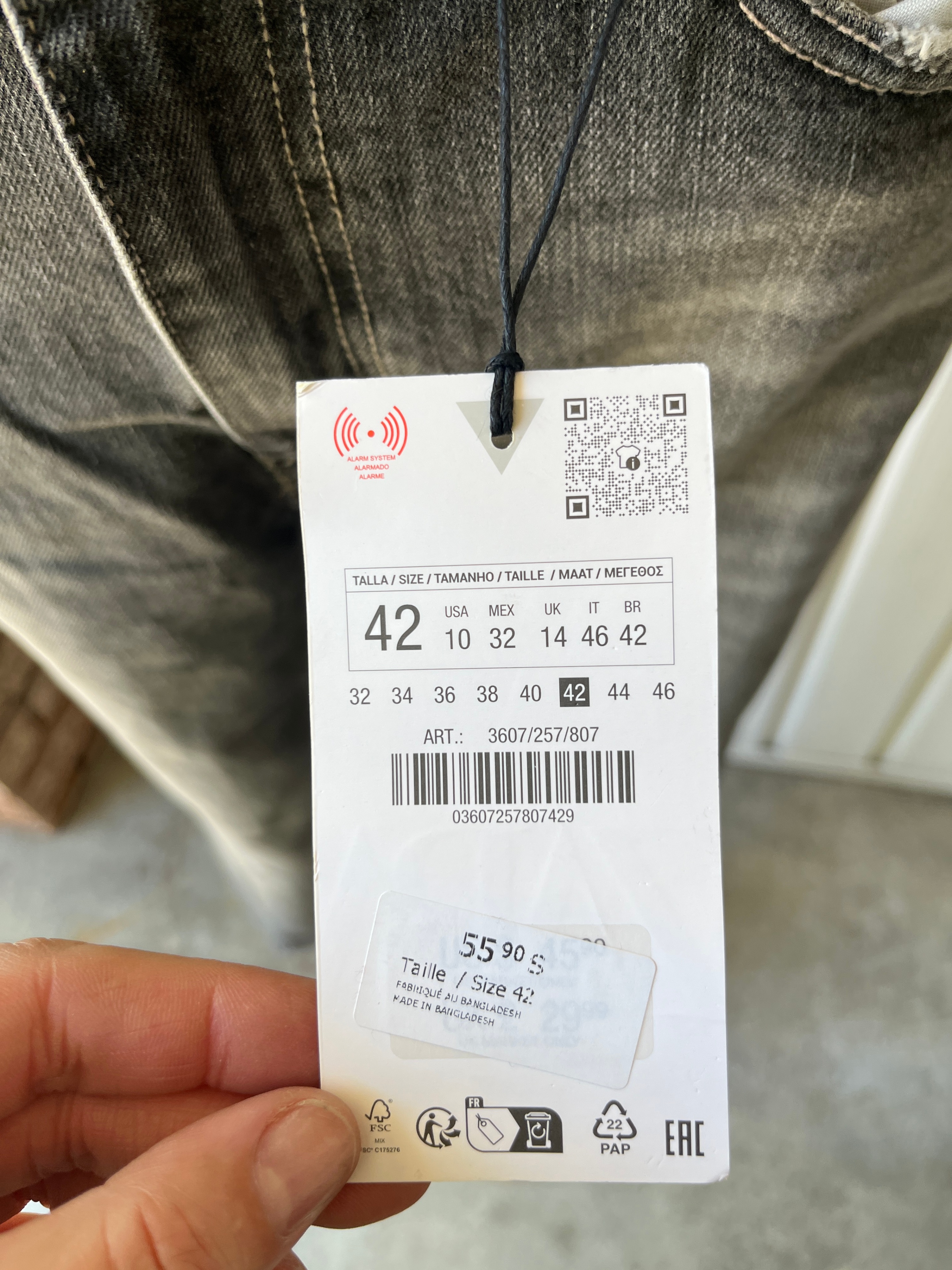 Zara Comfort Straight Jeans - Grey - Size 42 EUR / 10 US - photo 4